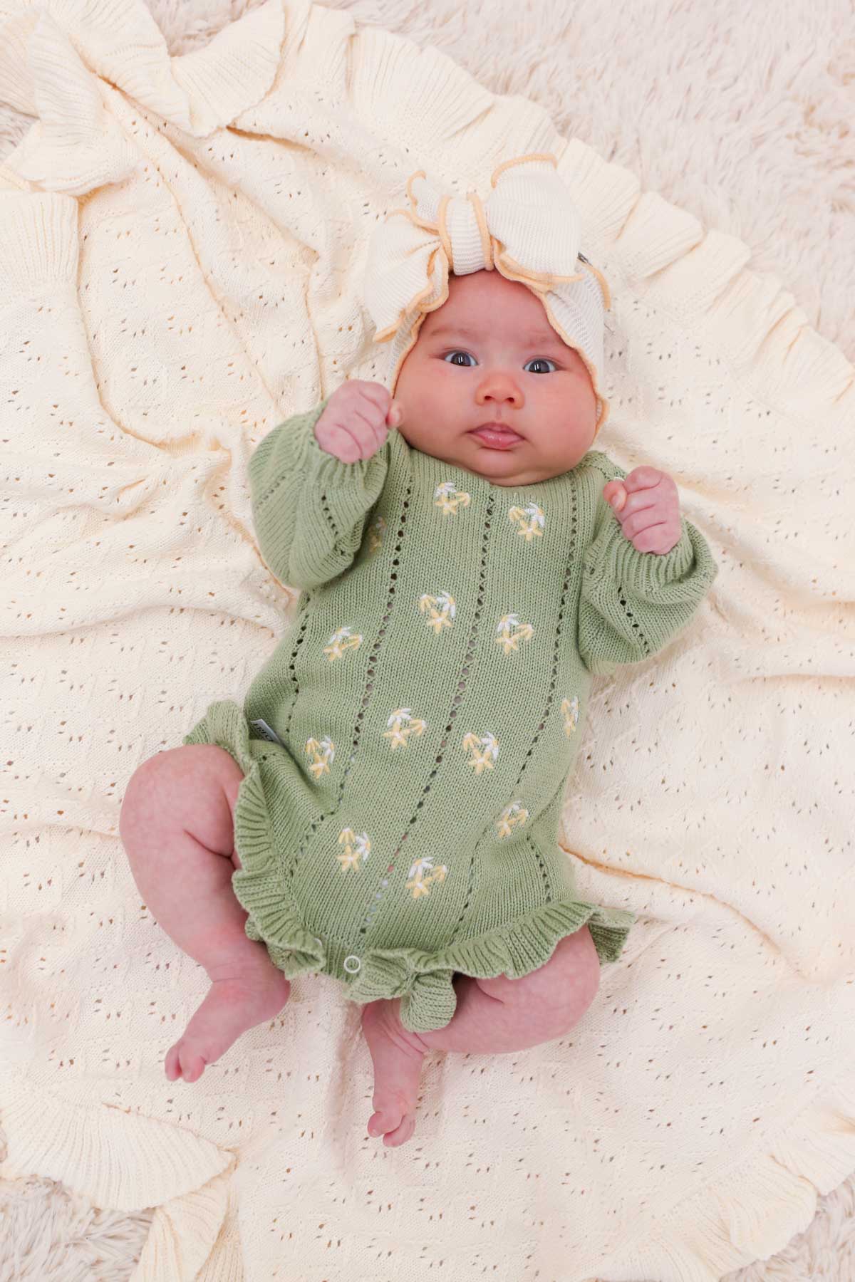 Bloom Pointelle LS Romper | Sage