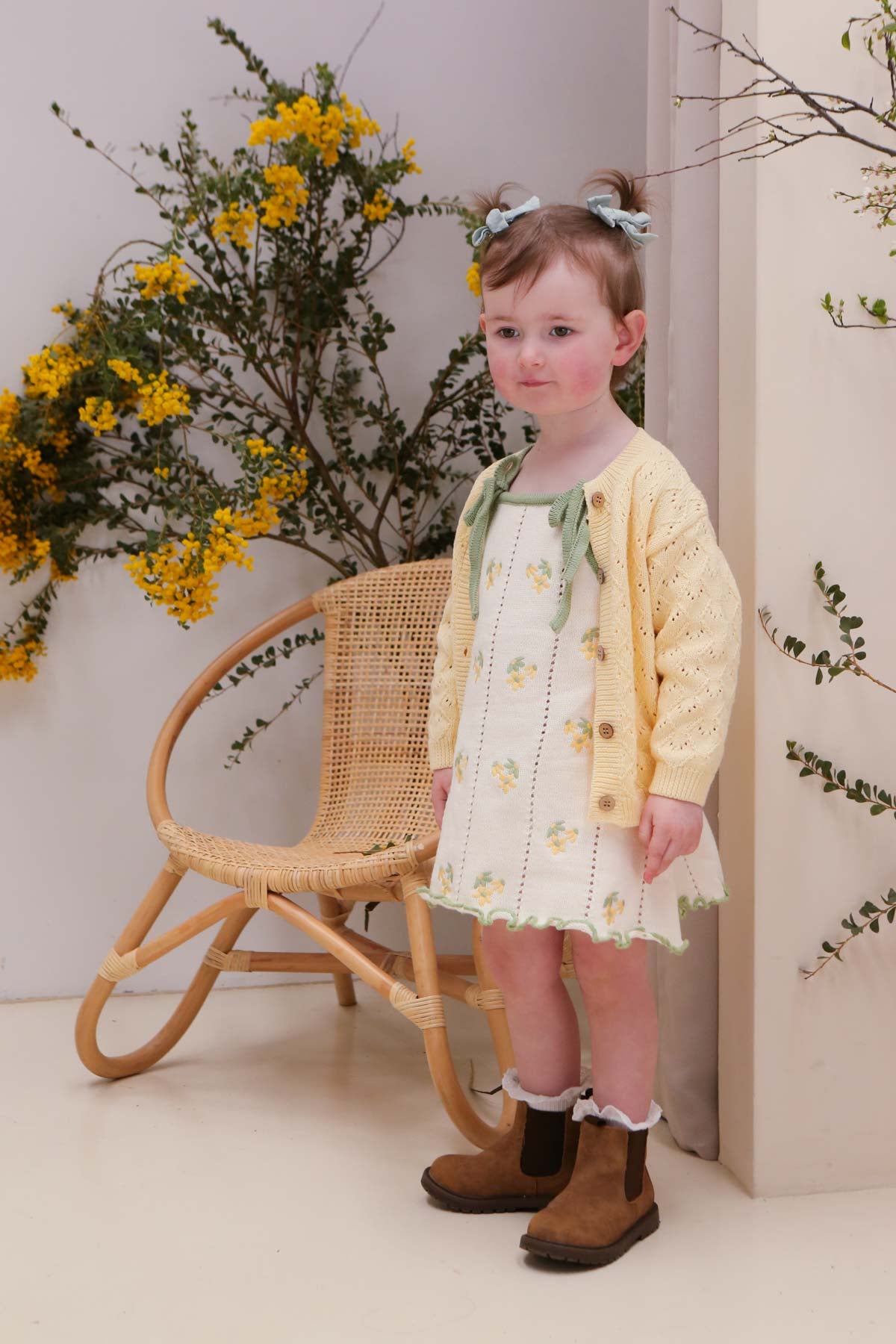 Bloom Pointelle Tie Dress | Snow/Sage