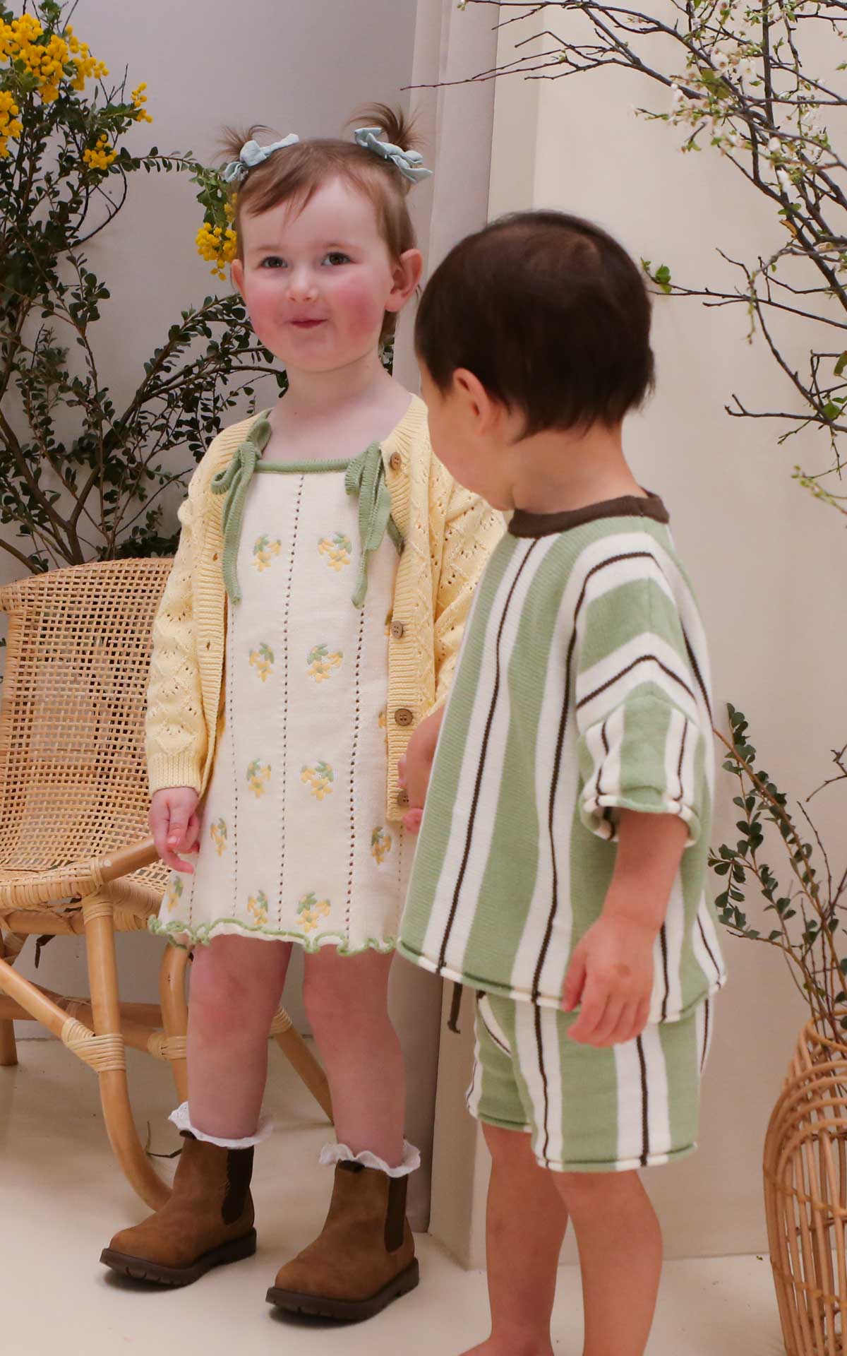 Bloom Pointelle Tie Dress | Snow/Sage