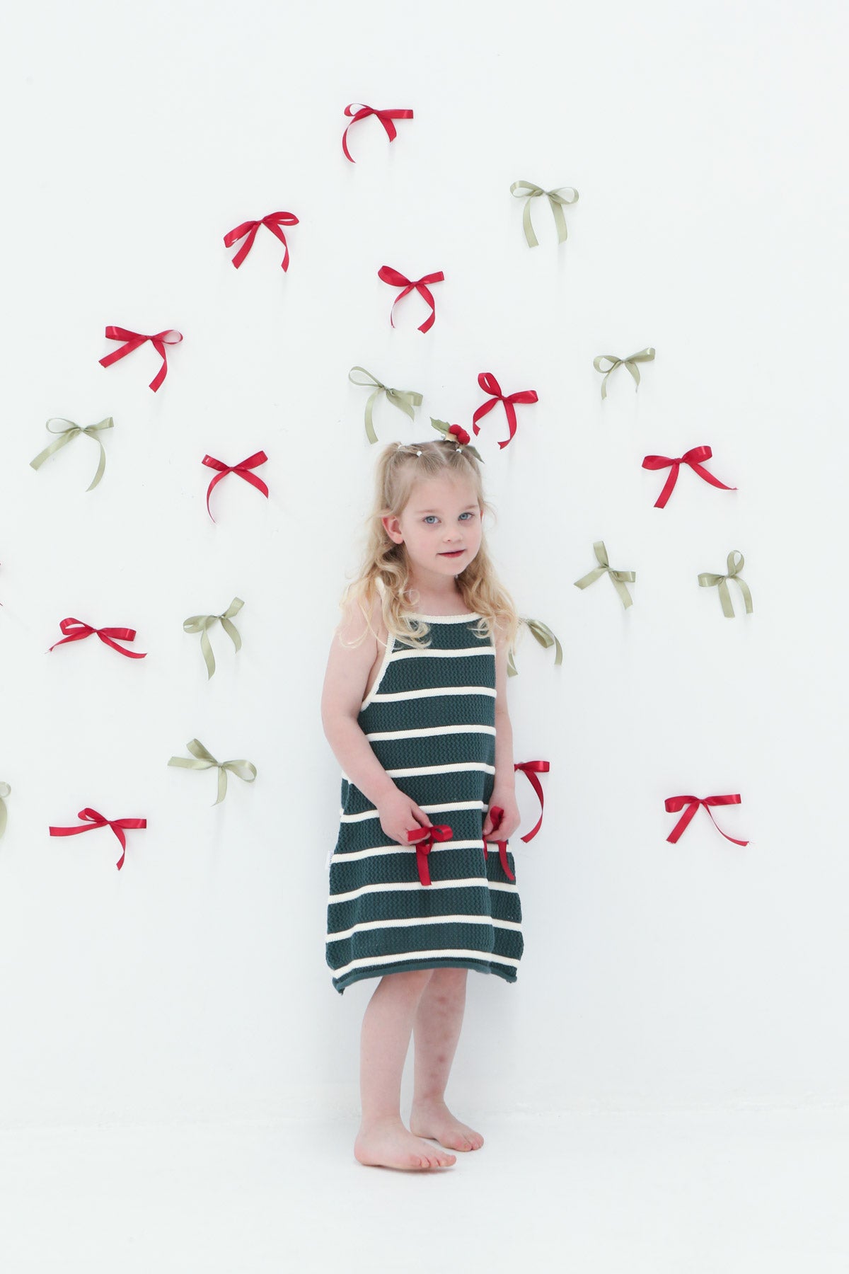 Pre-Order Crochet Knit Girls Tie Dress | Fir