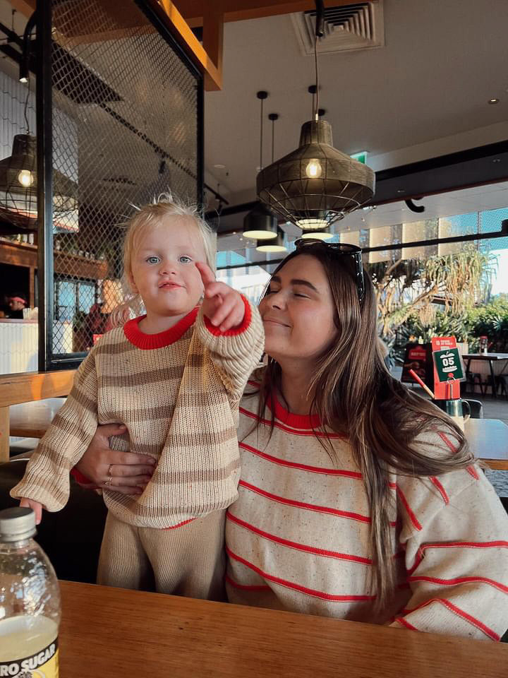 Adults Boxy Cotton Sweater | Sunset Stripe