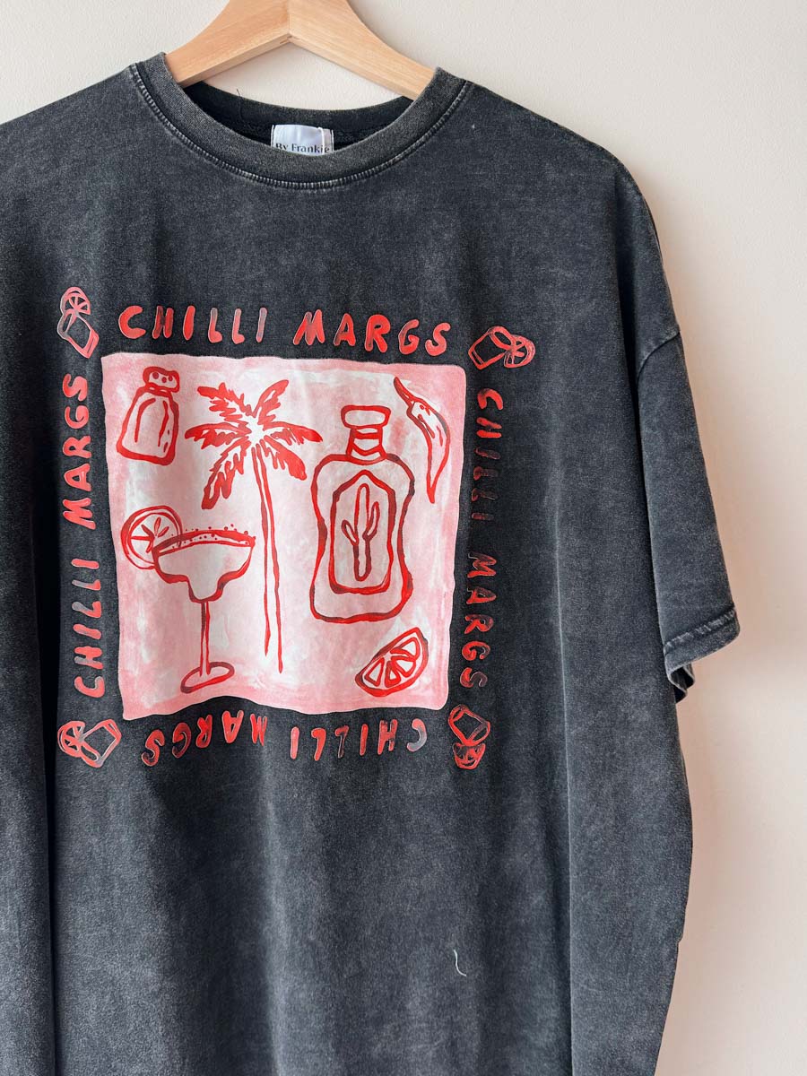 Womens SS Tee | Chilli Margs | Acid Wash