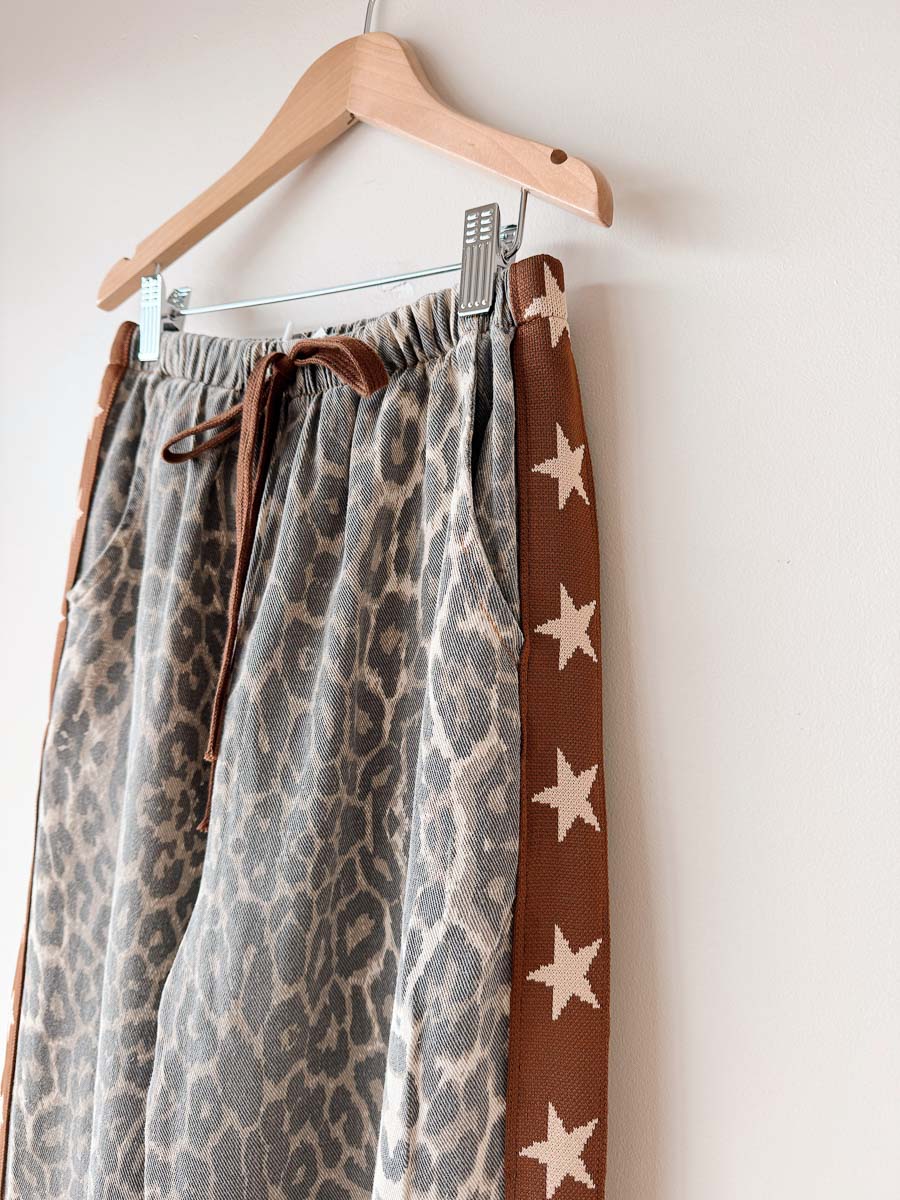 Women's Denim Pants | Light Leopard/ Cream Star