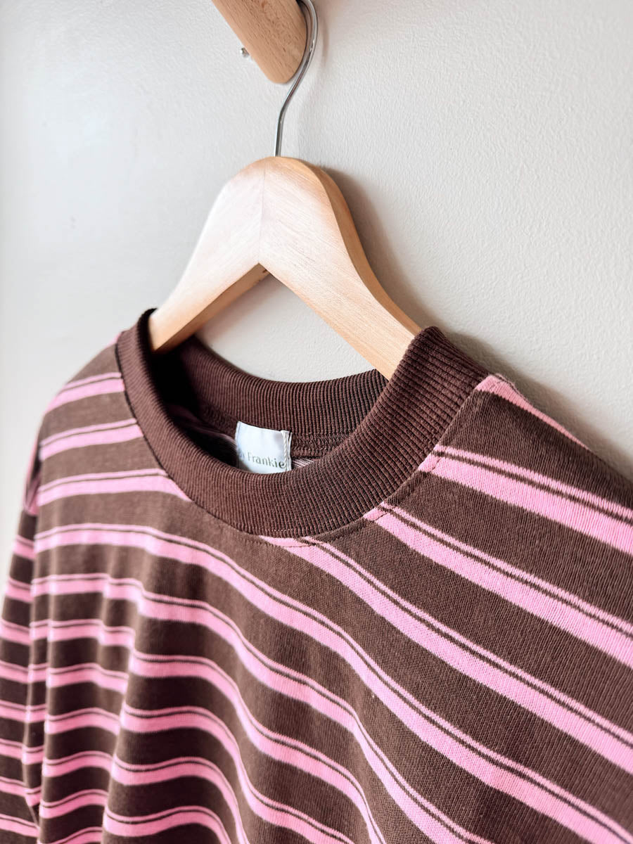 Womens LS Ribbed SET | Choc/Pink