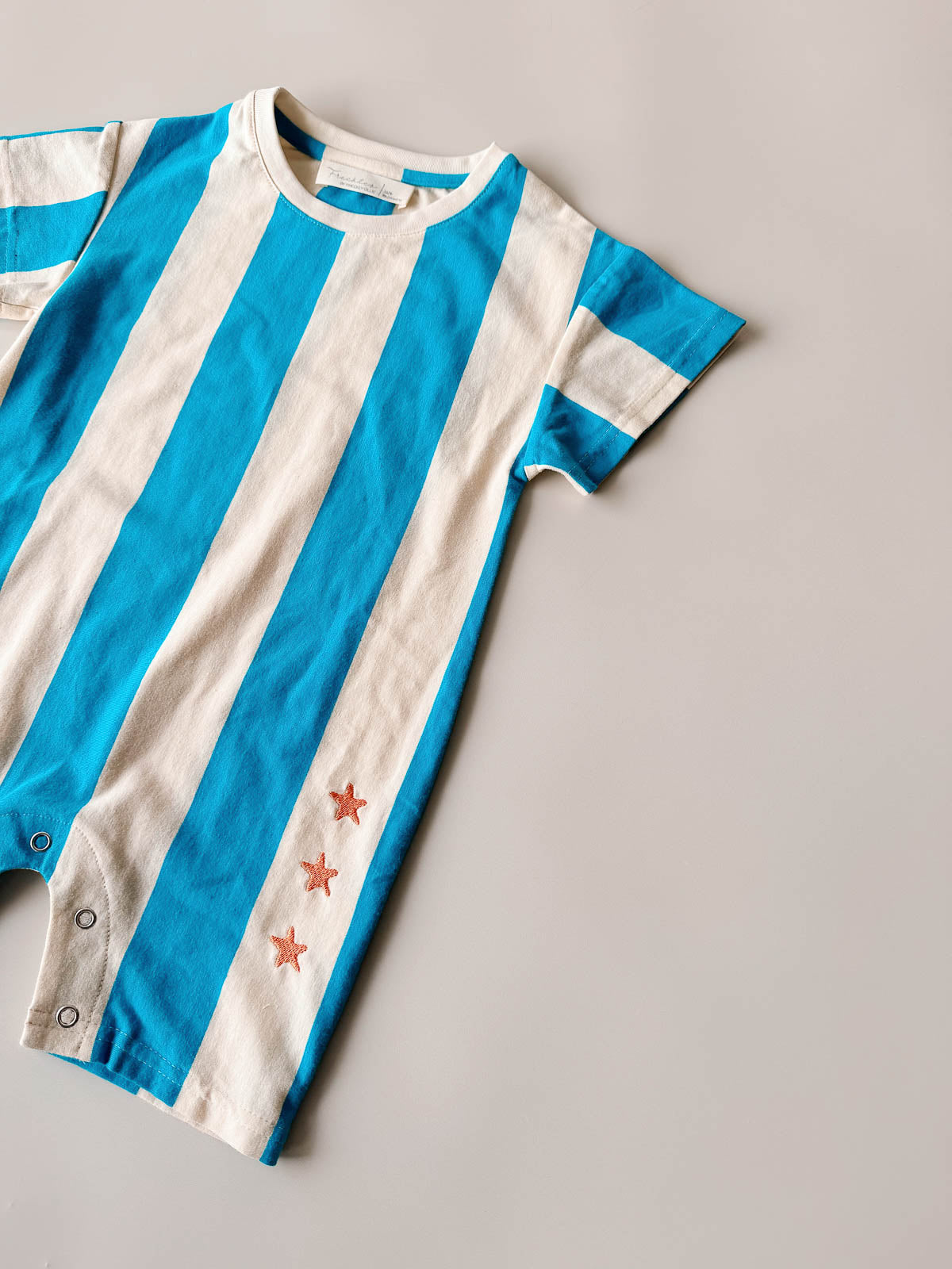 Carnival Stripe Romper | Starfish Embroidery