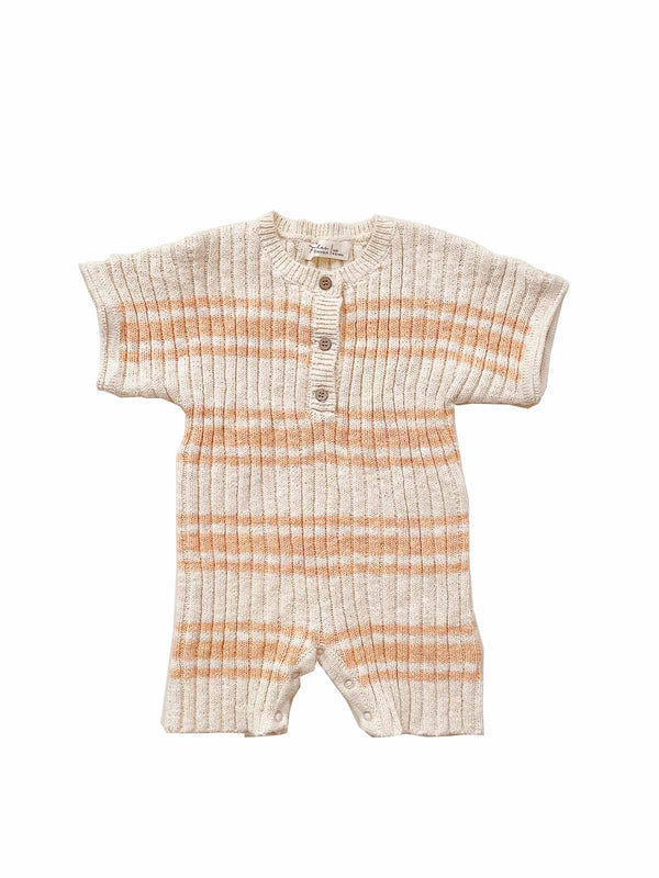 Billie Rib Romper | Peach