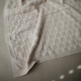 Organic Knitted Baby Blanket | Honeycomb Beige