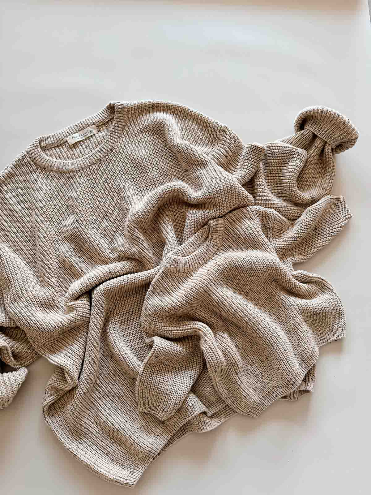 Adults Jamie Cotton Sweater | Latte Speck