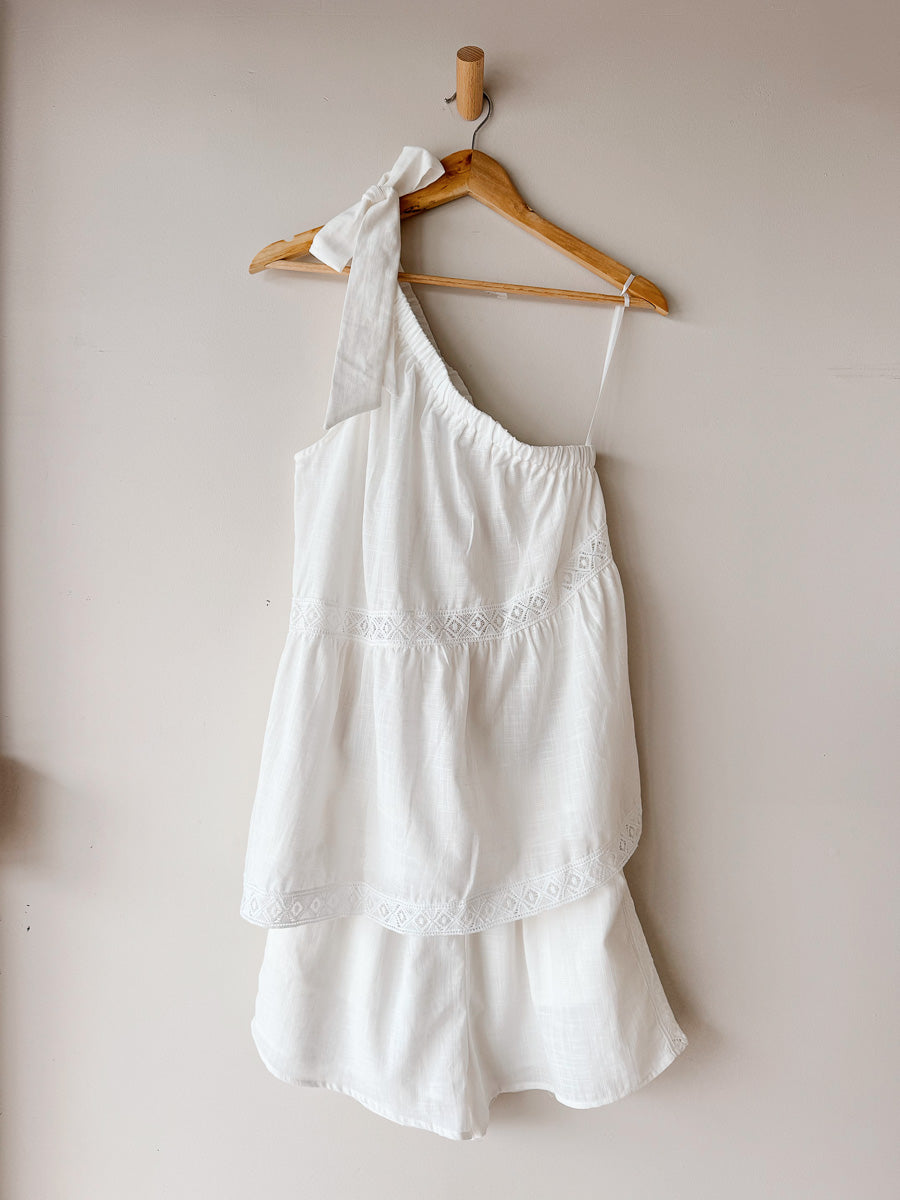 Women's One Shoulder Blouse | Snow Lace