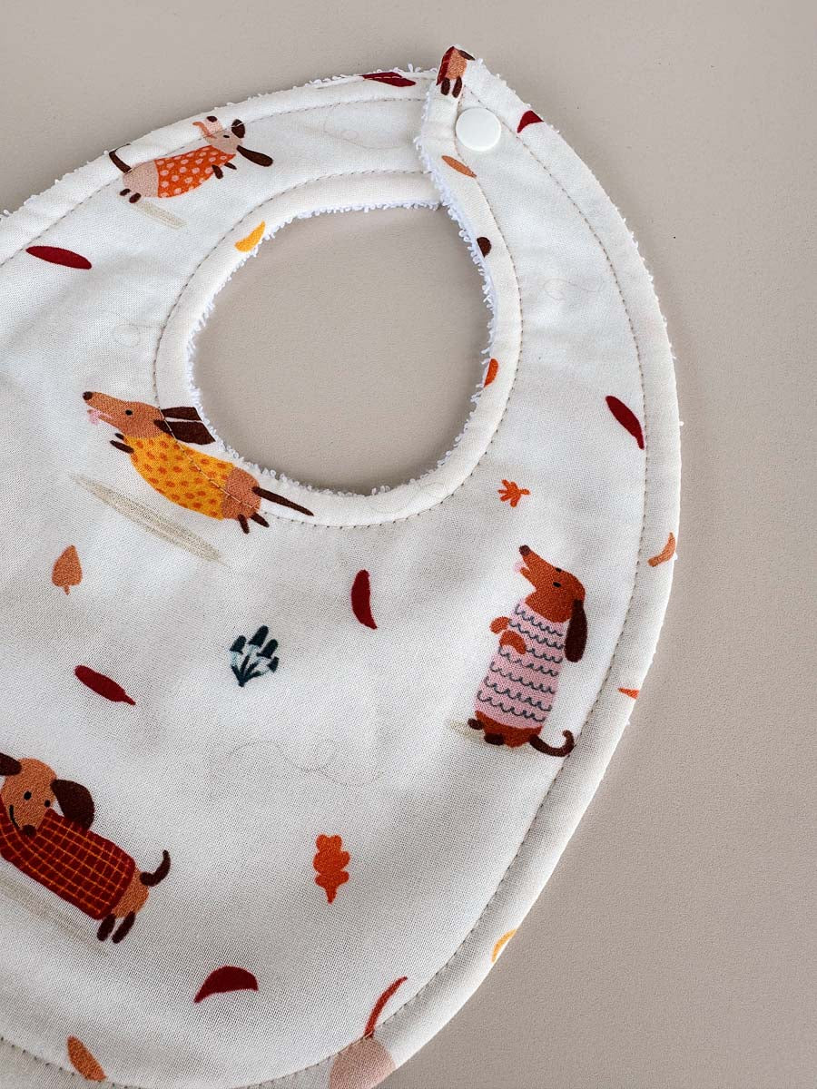 Cotton Dribble Bibs | Dachshund