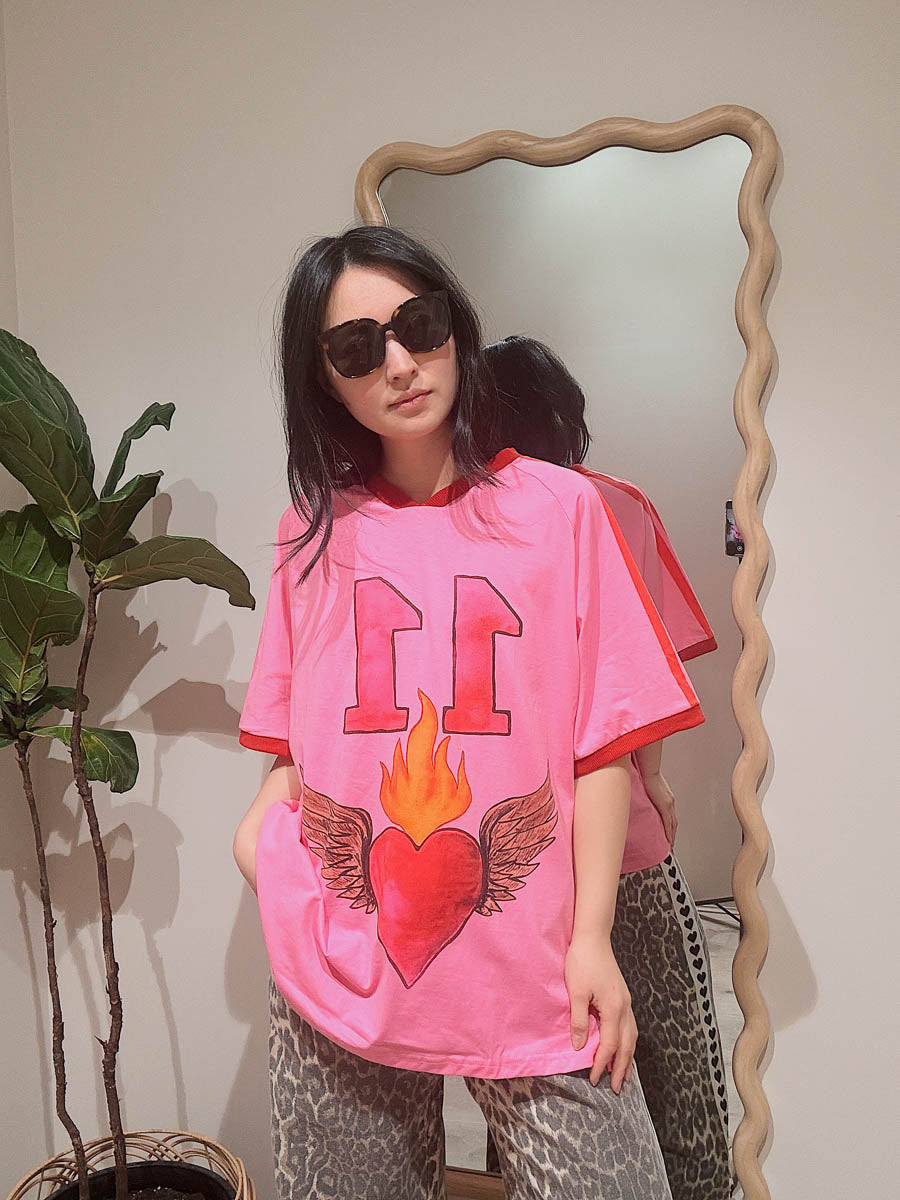 Womens SS Tee | Pink 11 Hearts