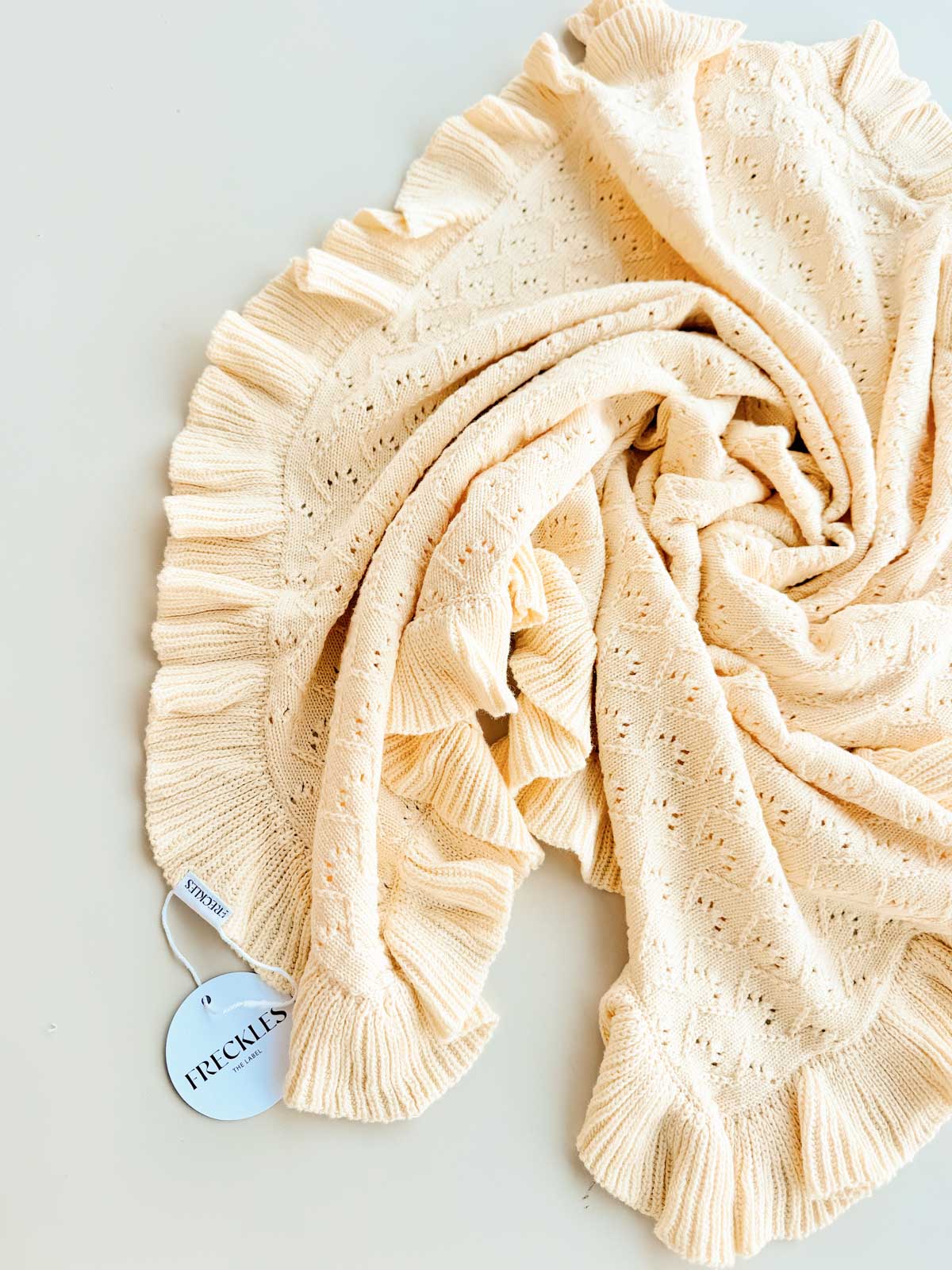 Mila Pointelle Frill Blanket | Butter