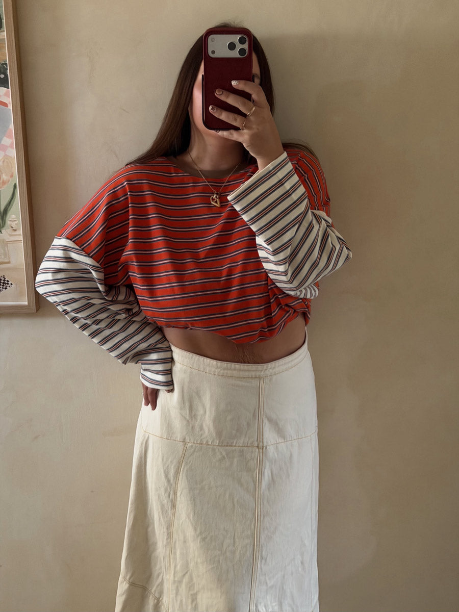 Women's Colour Block Stripe Tee | Tuscany
