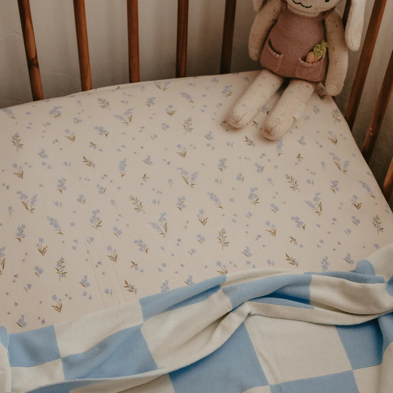 Forget-Me-Not Organic Fitted Cot Sheet