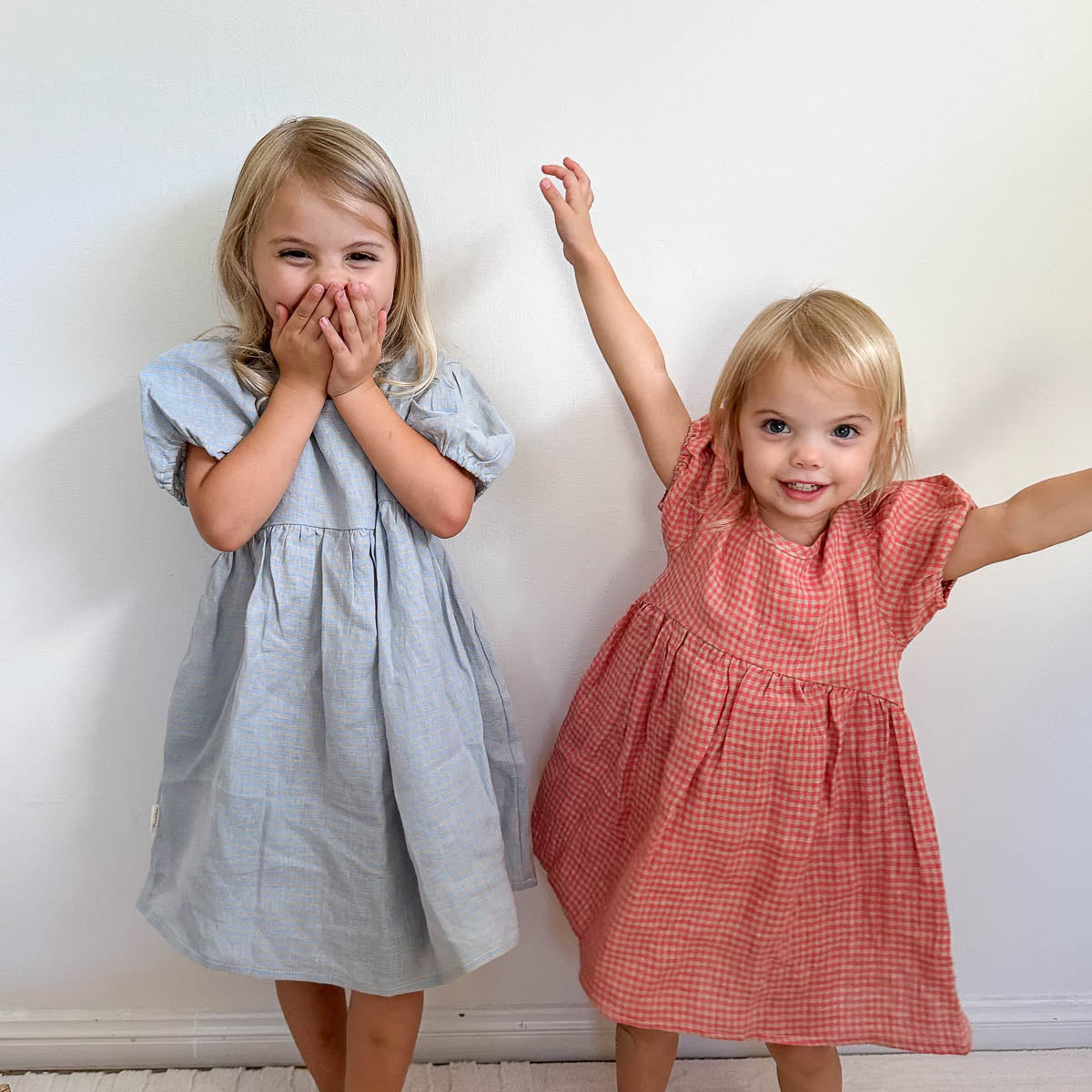 Pippa Linen Dress | Seafoam Blue Petite Check