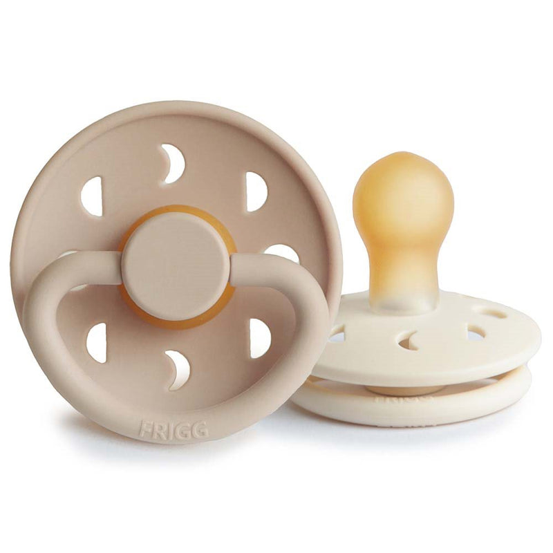 Round Latex 2-Pack Pacifiers | Moon Phase | Cream/Croissant