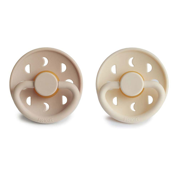 Round Latex 2-Pack Pacifiers | Moon Phase | Cream/Croissant