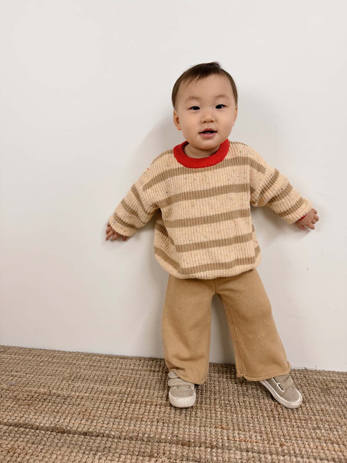 Jamie Unisex Cotton Sweater | Desert Stripe