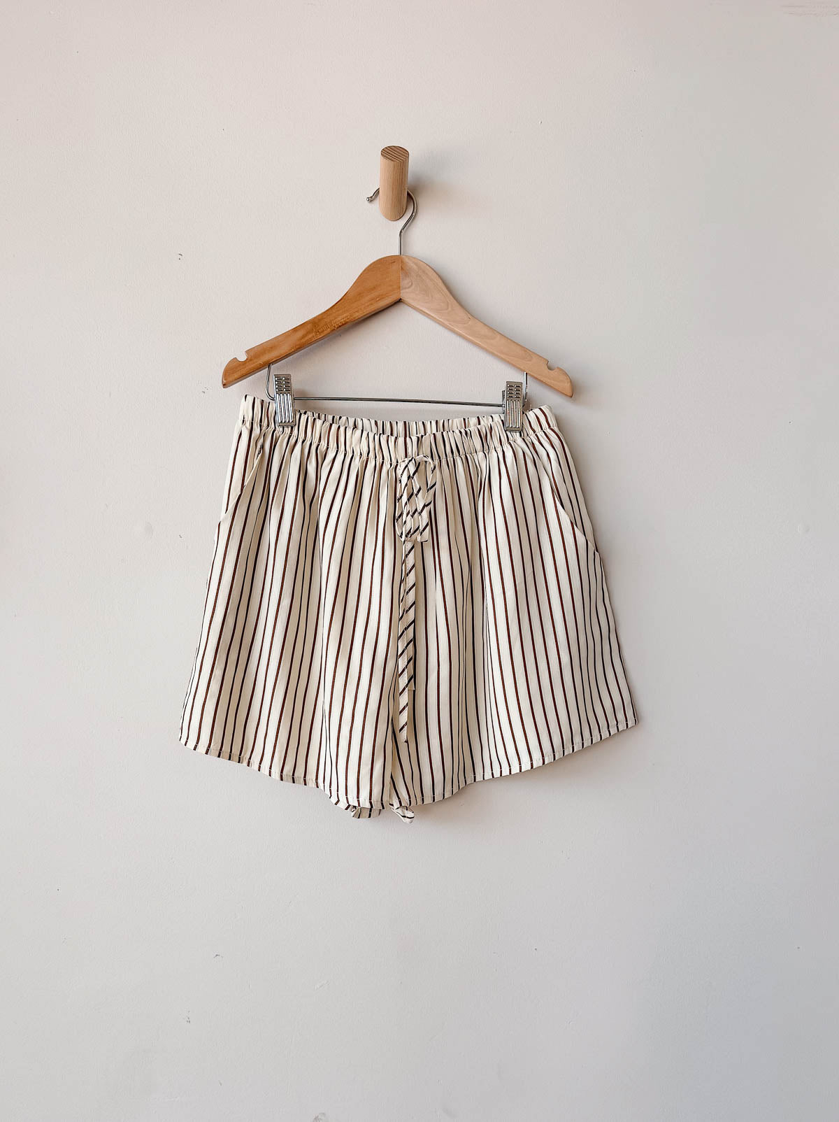 Women's Silky Shorts | Butter/Choc Stripe