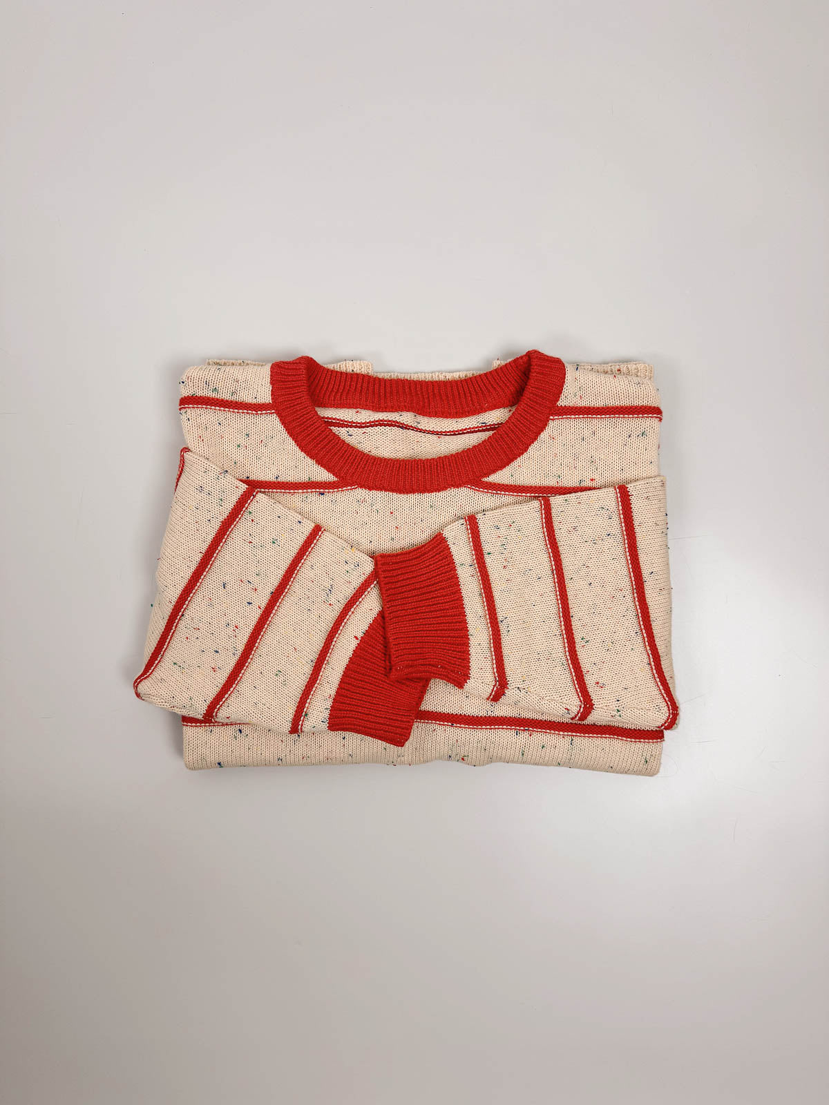 Adults Boxy Cotton Sweater | Sunset Stripe