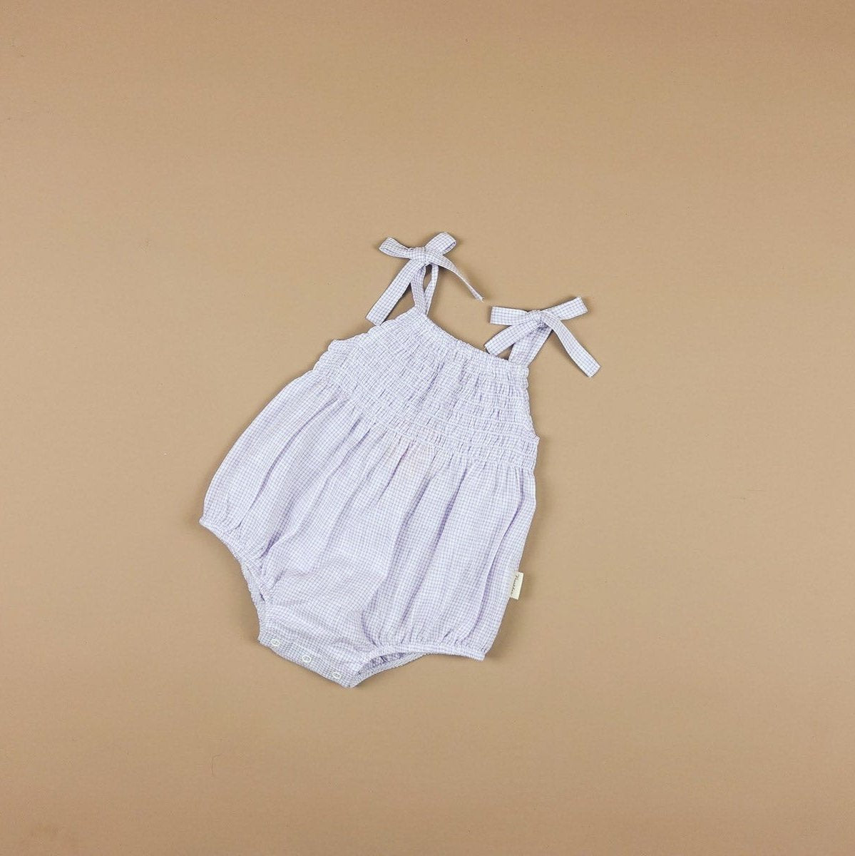 Millie Shirred Tie Romper | Lilac