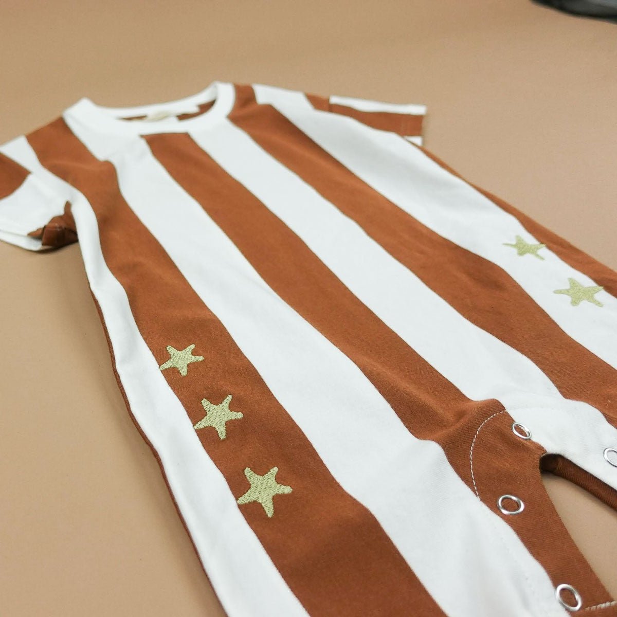 Boone Stripe Romper | Star Embroidery