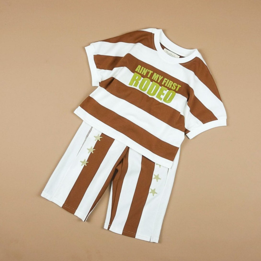 Boone Stripe Culotte | Star Embroidery