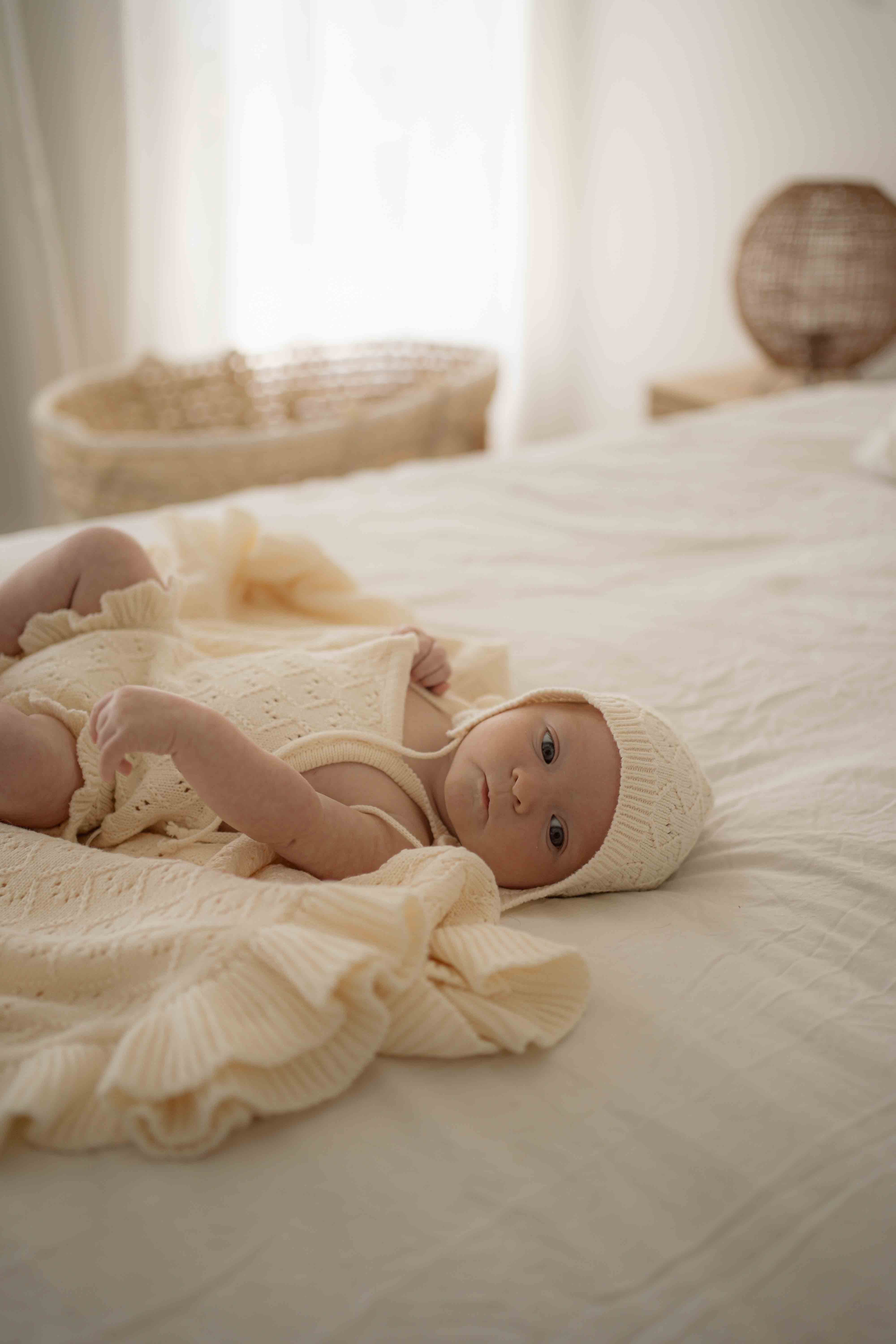 Mila Pointelle Tie Romper | Snow