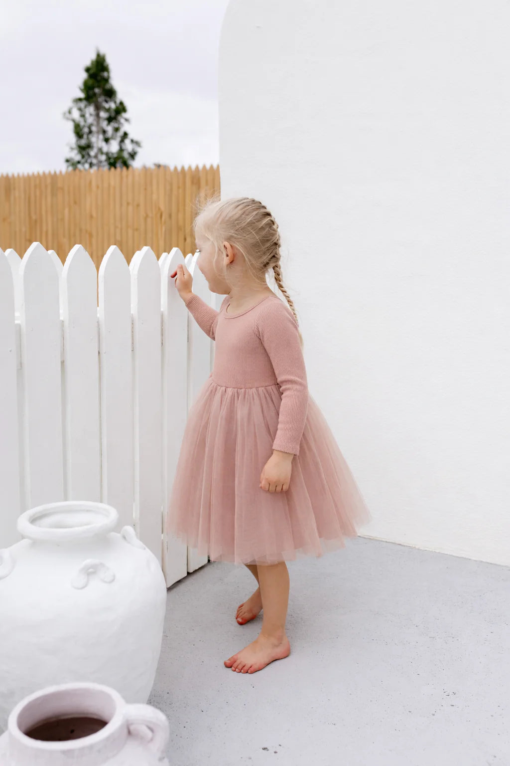 Tulle Party L/S Dress | Dusty Pink