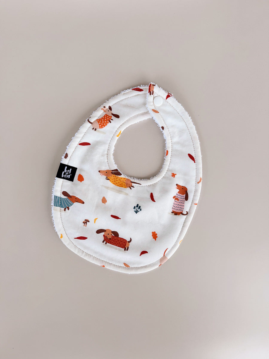 Cotton Dribble Bibs | Dachshund