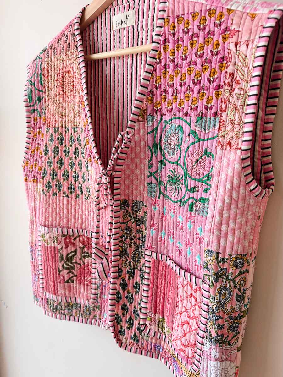 Hazel Reversible Cotton Vest | Spring Garden