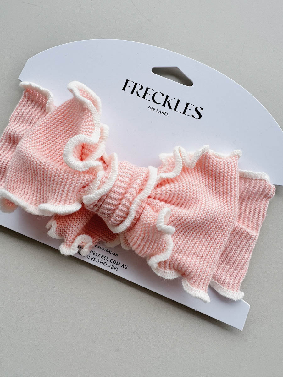 Knit Frill Baby Headband | Sweetpea/Snow
