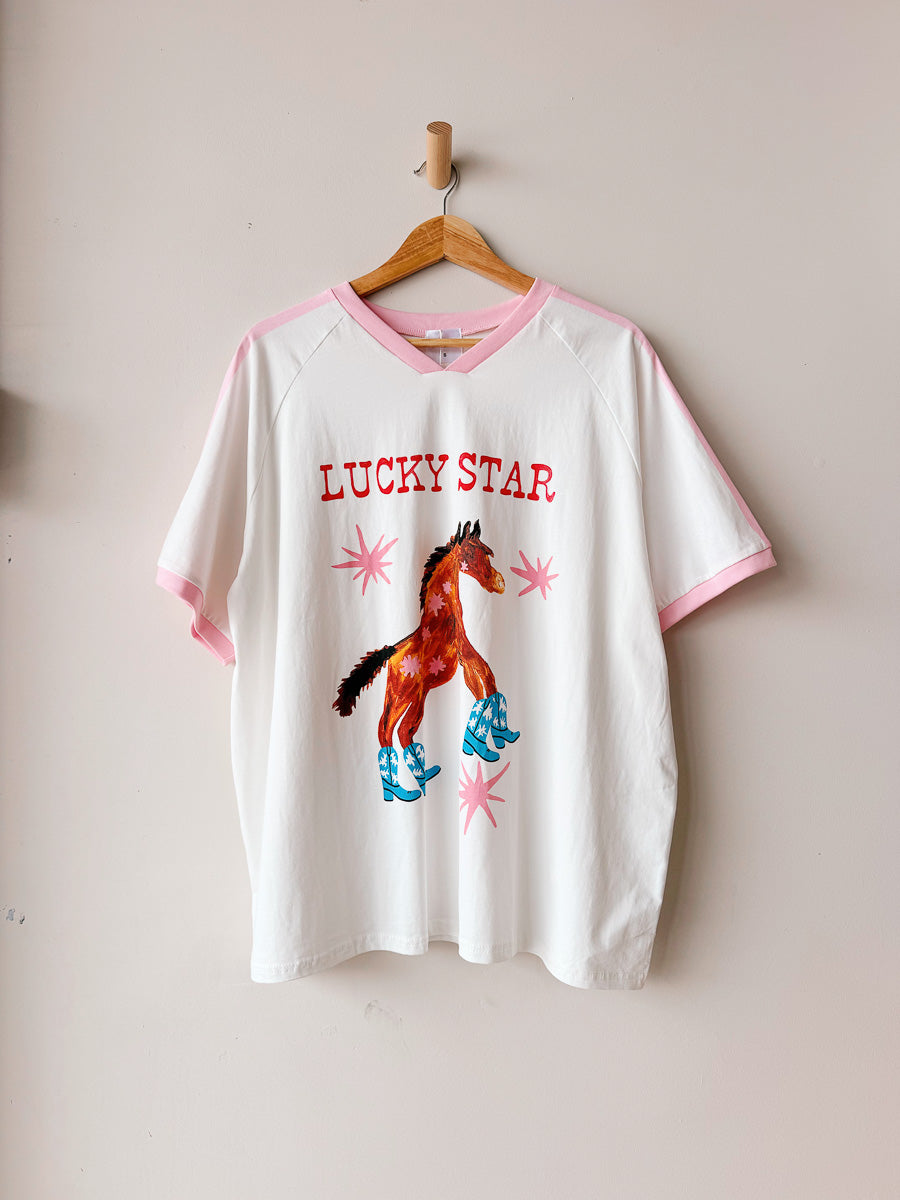 Womens SS Tee | Lucky Star White
