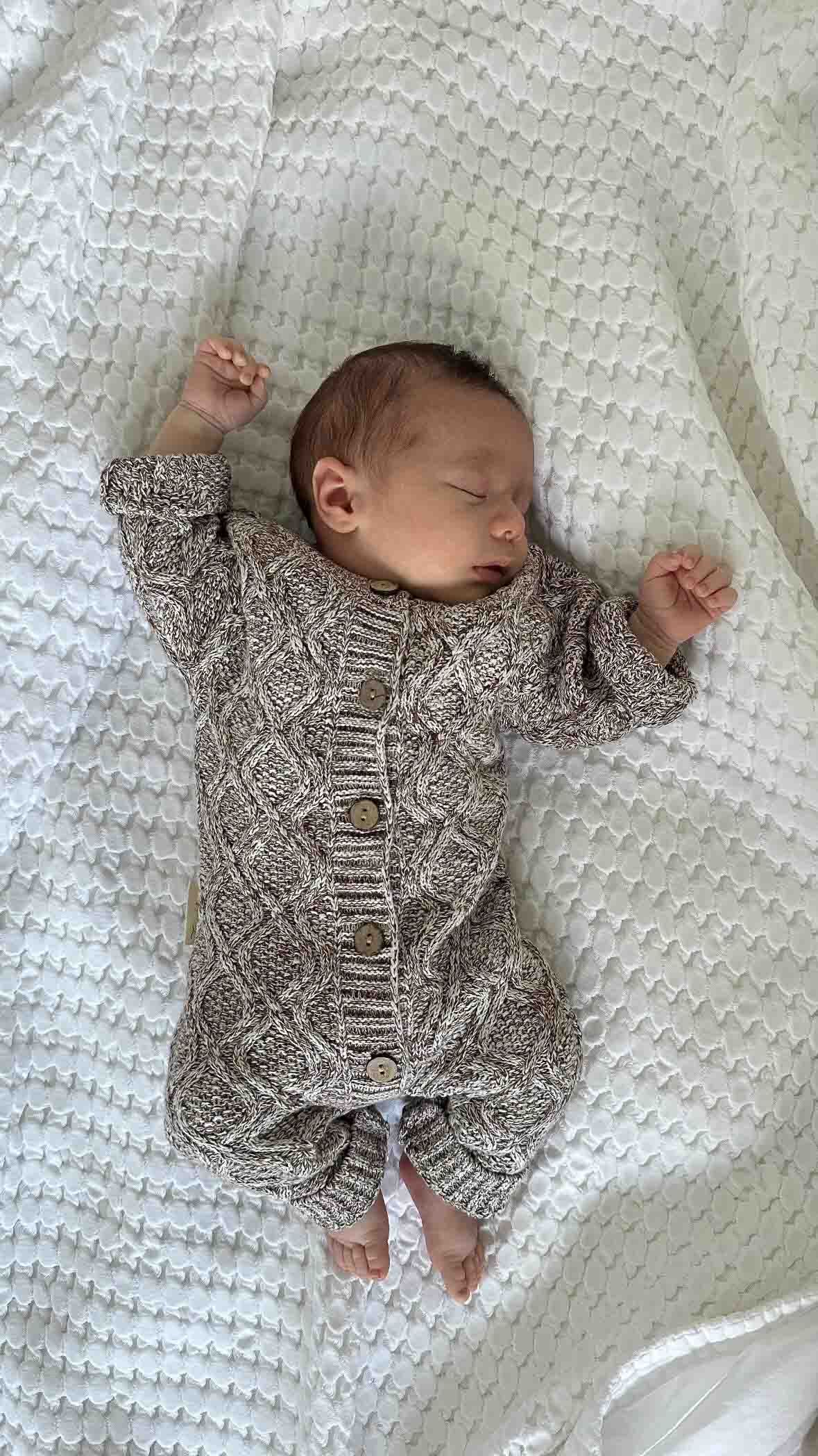 Alex Classic Knit Romper | Truffle