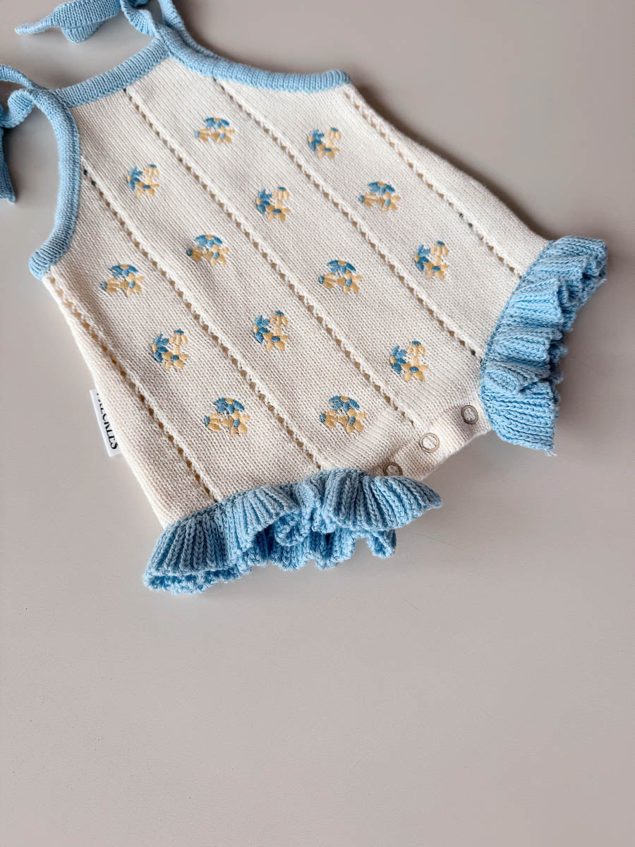 Bloom Pointelle Tie Romper | Pansy