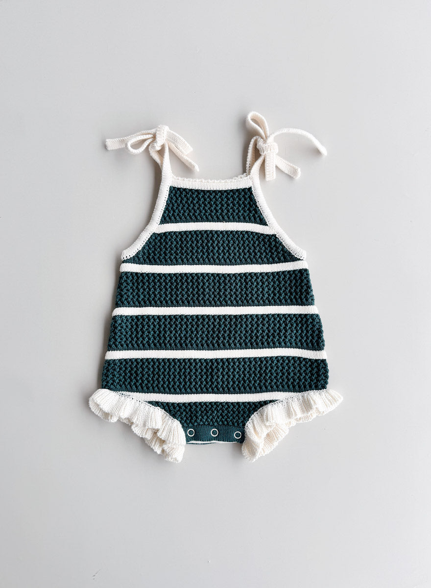 Pre-Order Crochet Knit Cotton Romper | Fir