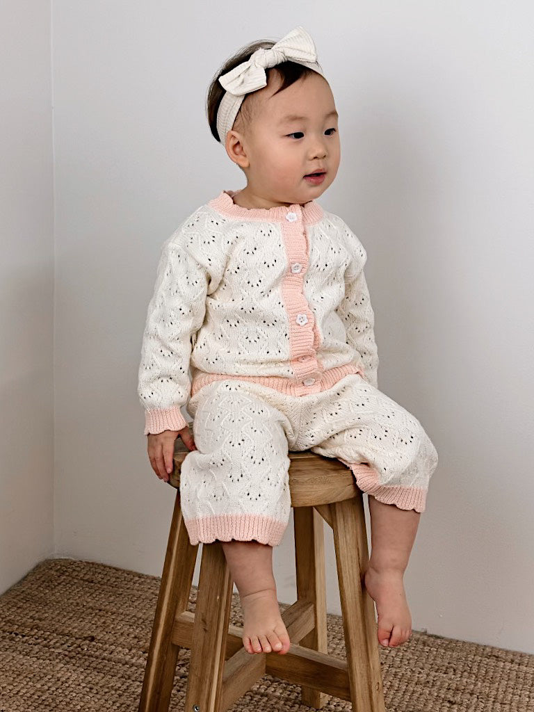 Mila Scollop Cardigan | Cream Blossom