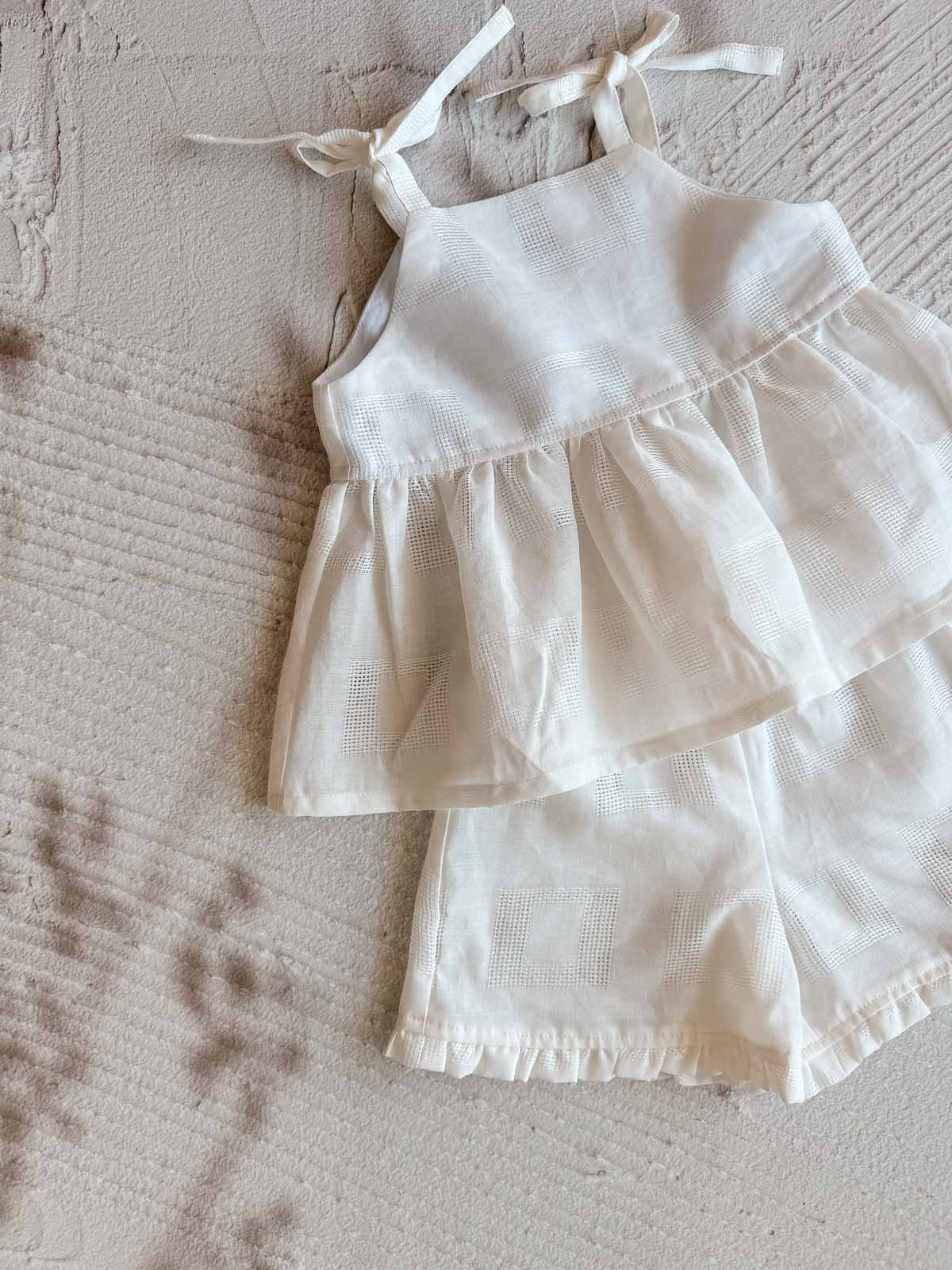 Linen Peplum Tie Up Singlet | Handmade