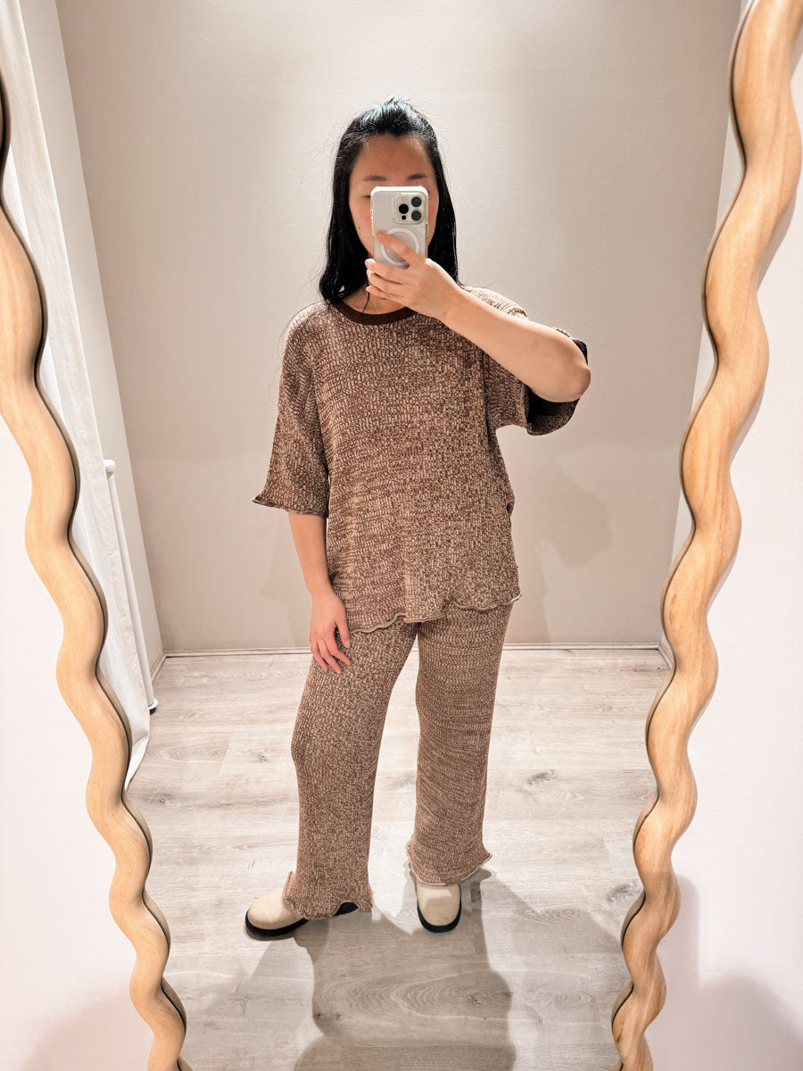 Women's Fine Rib Set | Chocolate