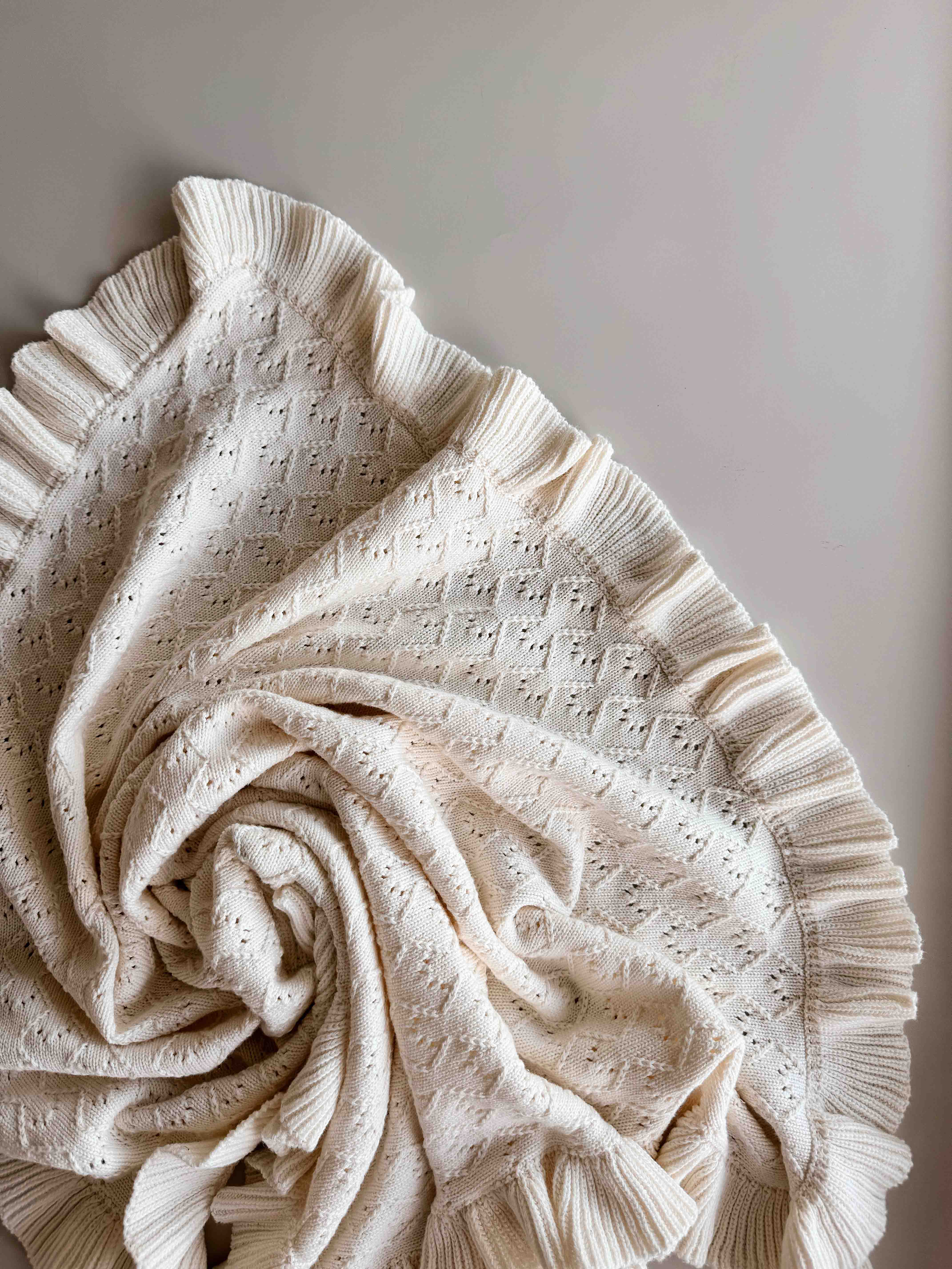 Mila Pointelle Cotton Blanket | Snow