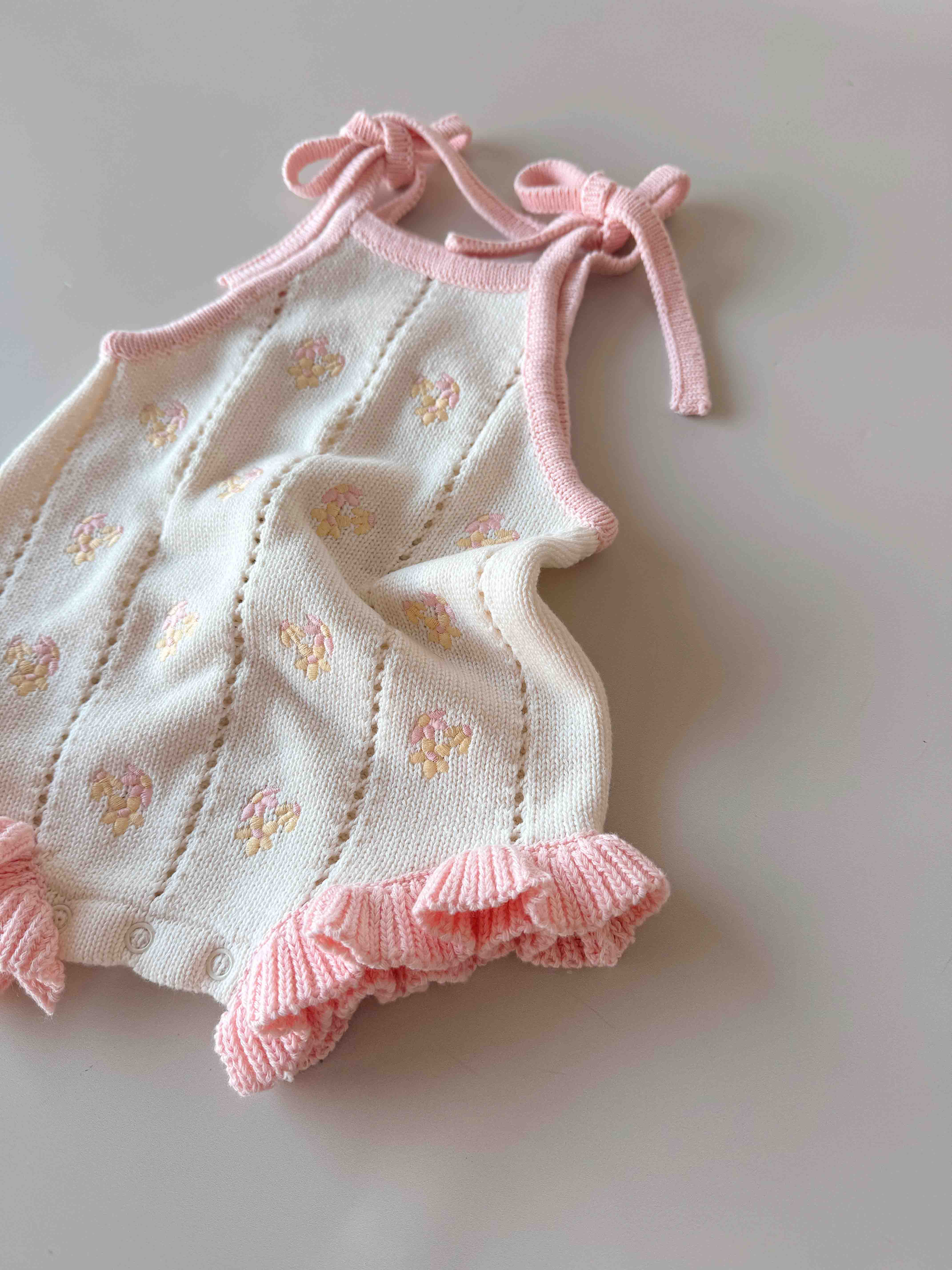 Bloom Pointelle Tie Romper | Cosmos