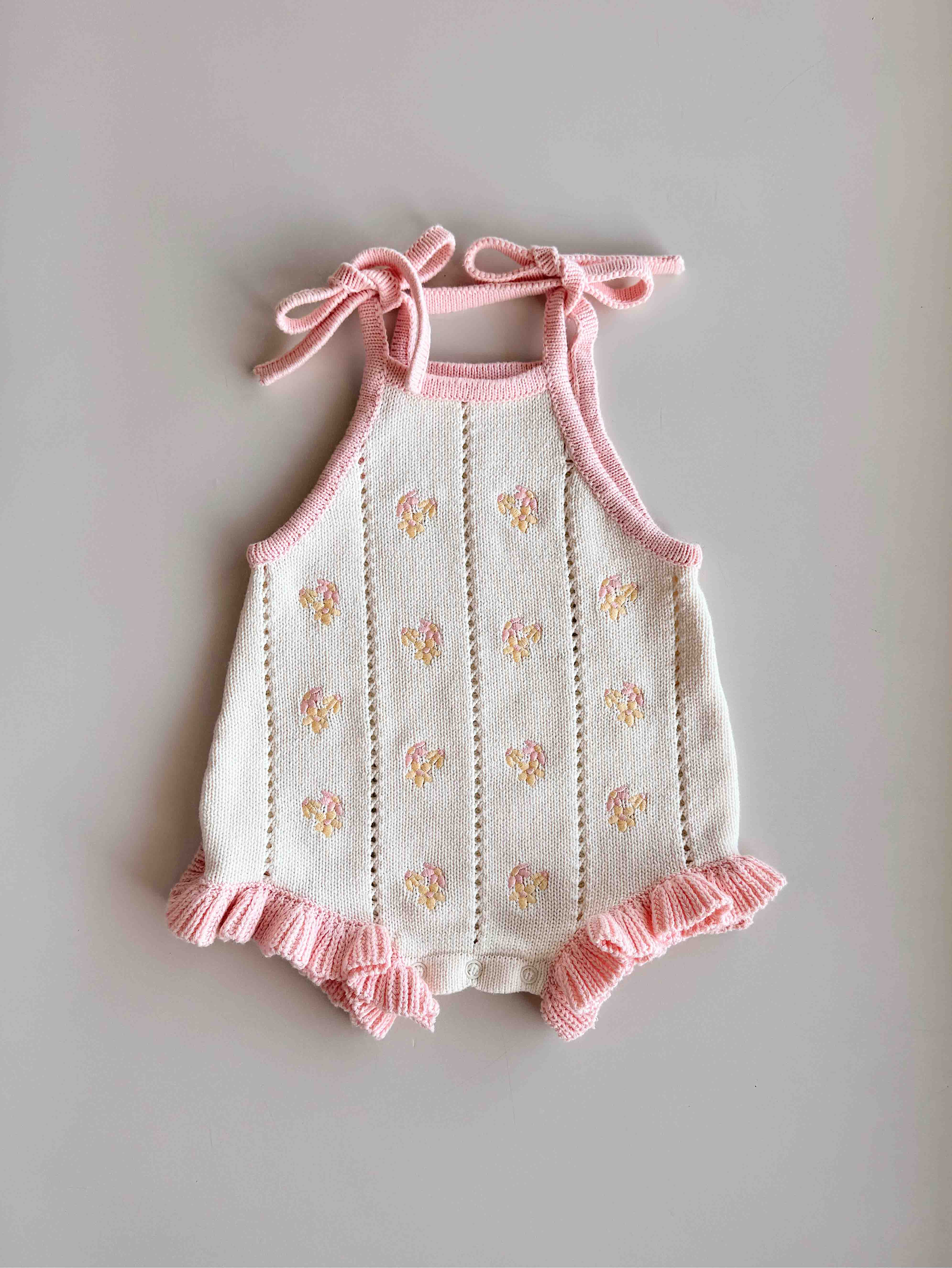 Bloom Pointelle Tie Romper | Cosmos