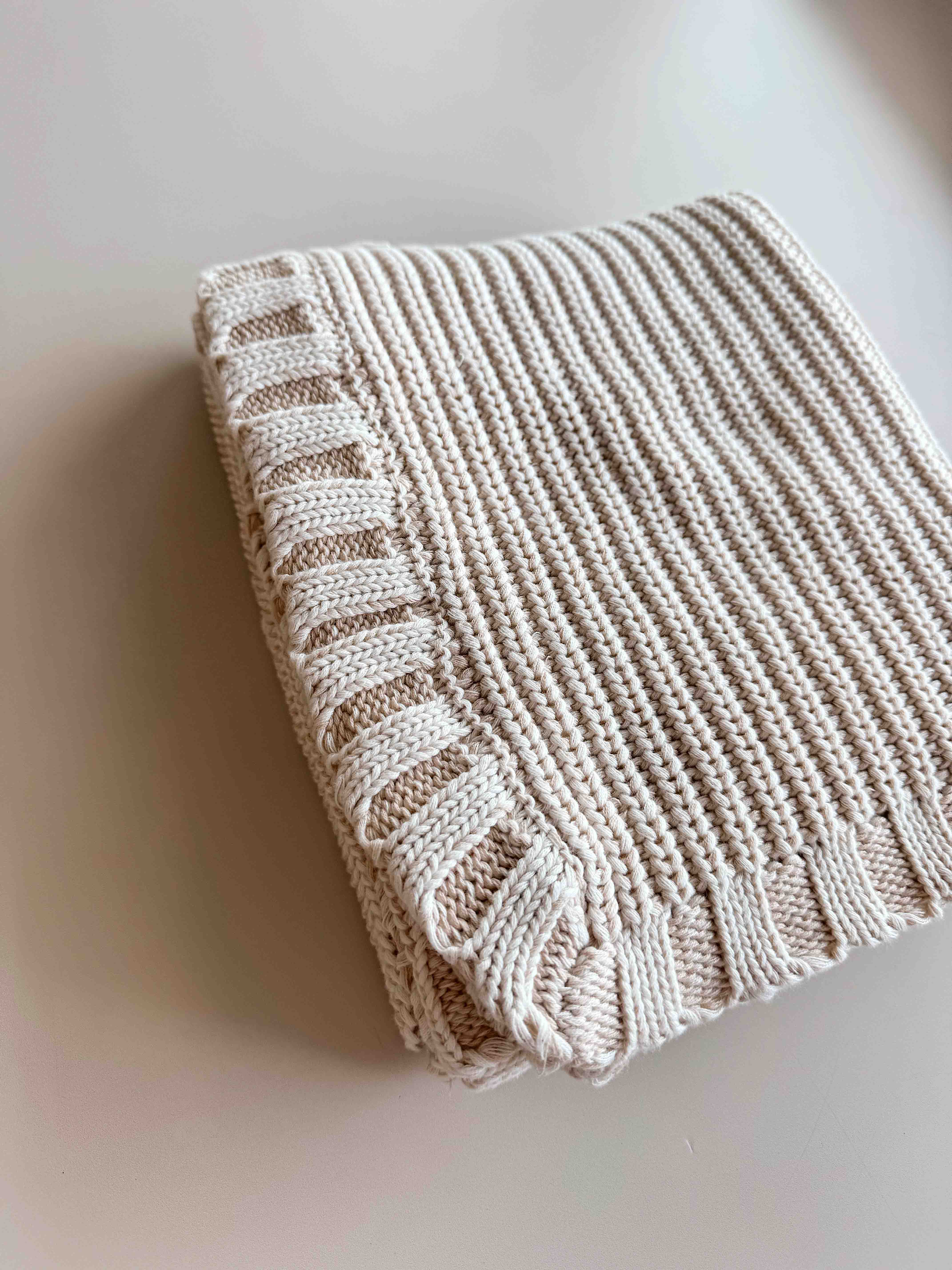 Chunky Knit Blanket | Oat
