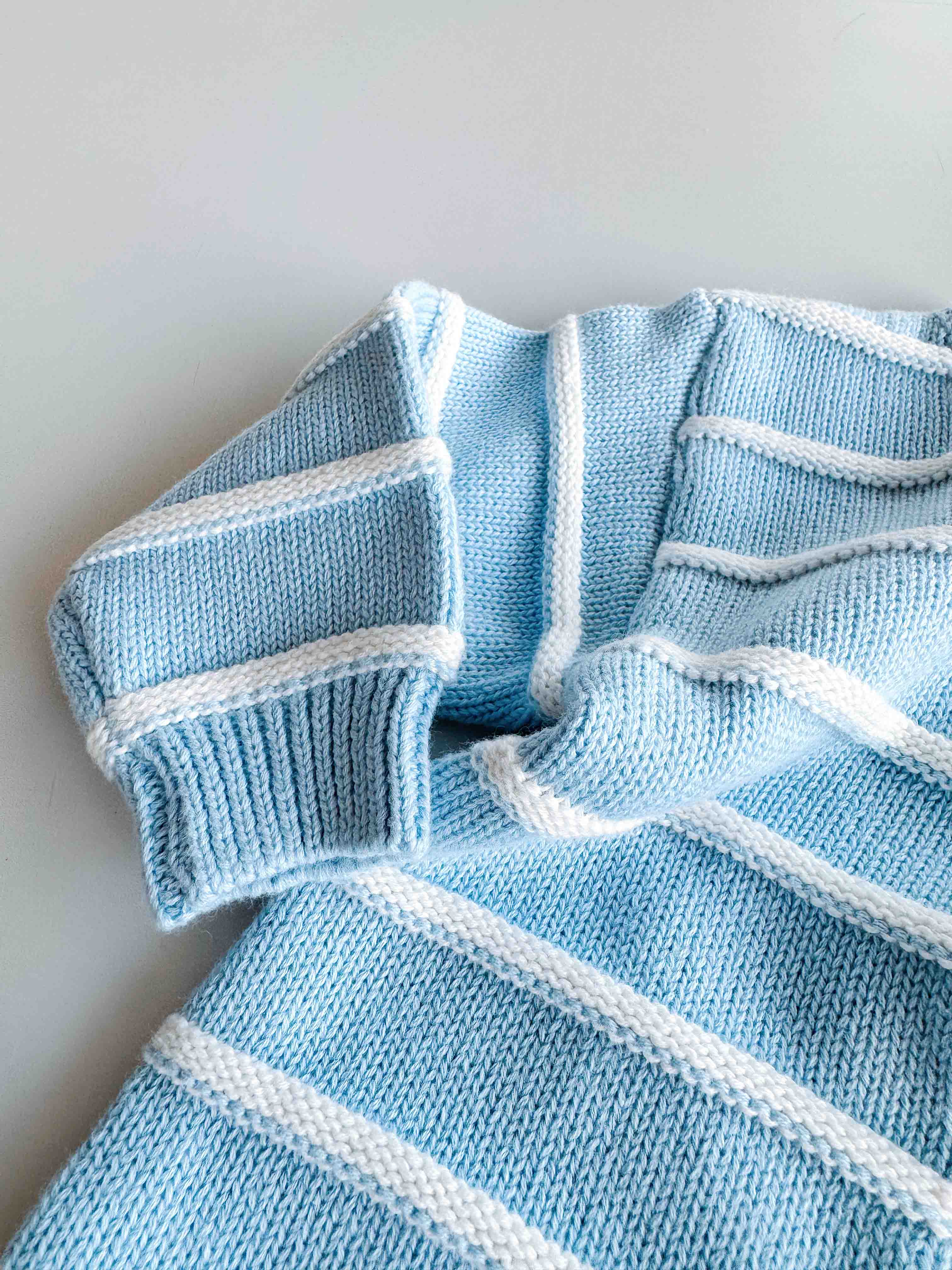 Raised Stripe Full Romper | Arctic