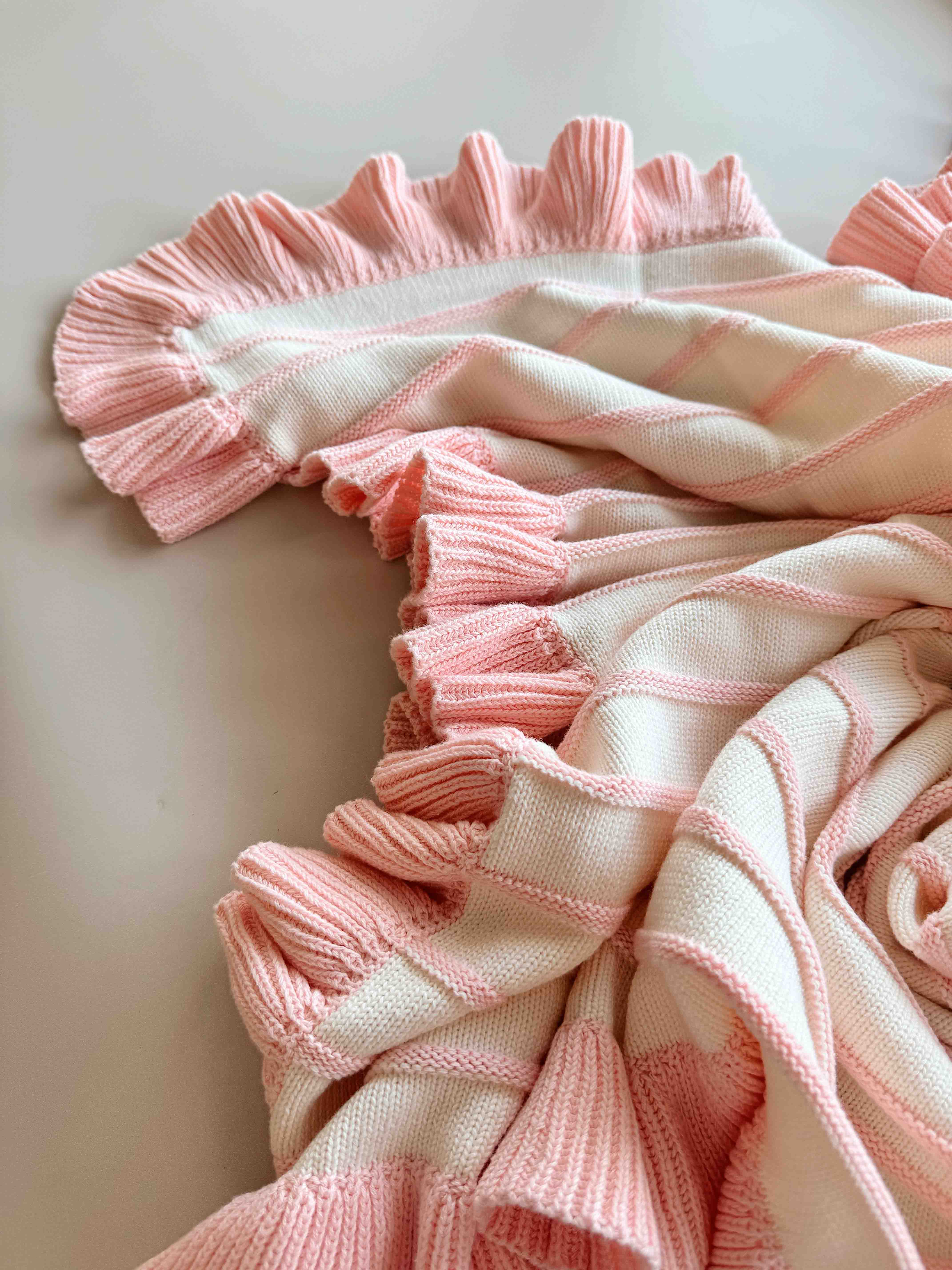 Raised Stripe Frill Blanket | Sweetpea