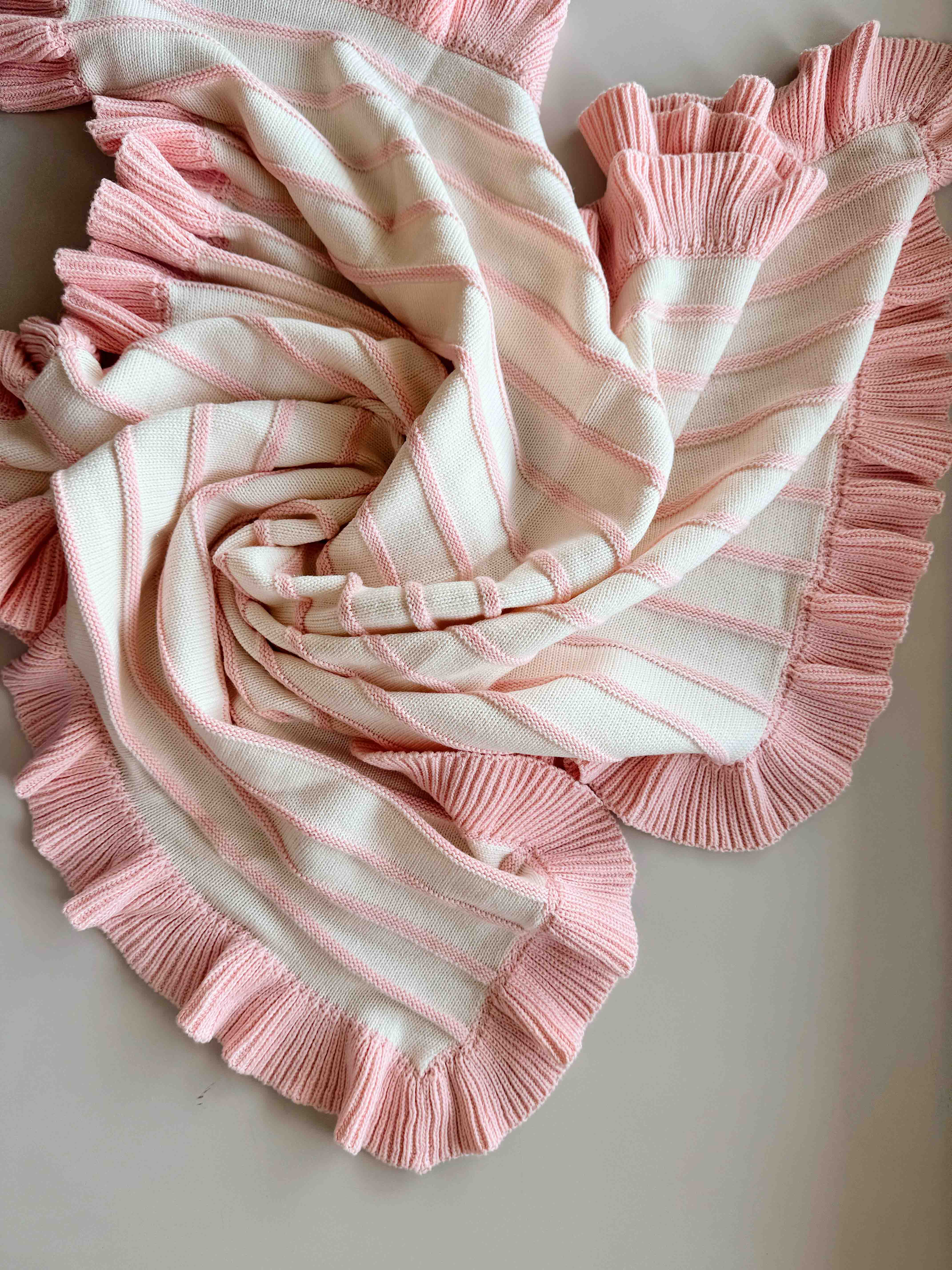 Raised Stripe Frill Blanket | Sweetpea