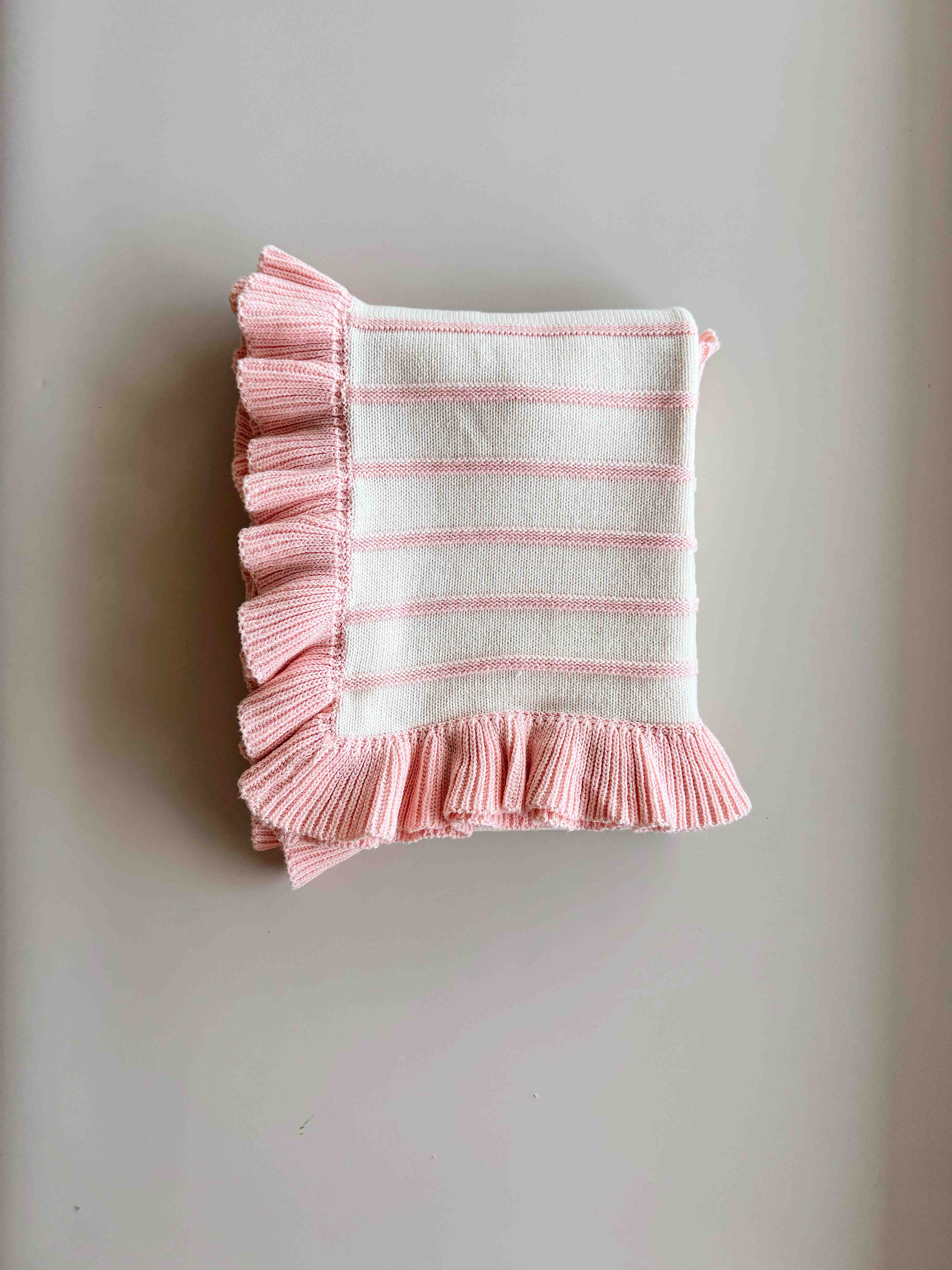 Raised Stripe Frill Blanket | Sweetpea