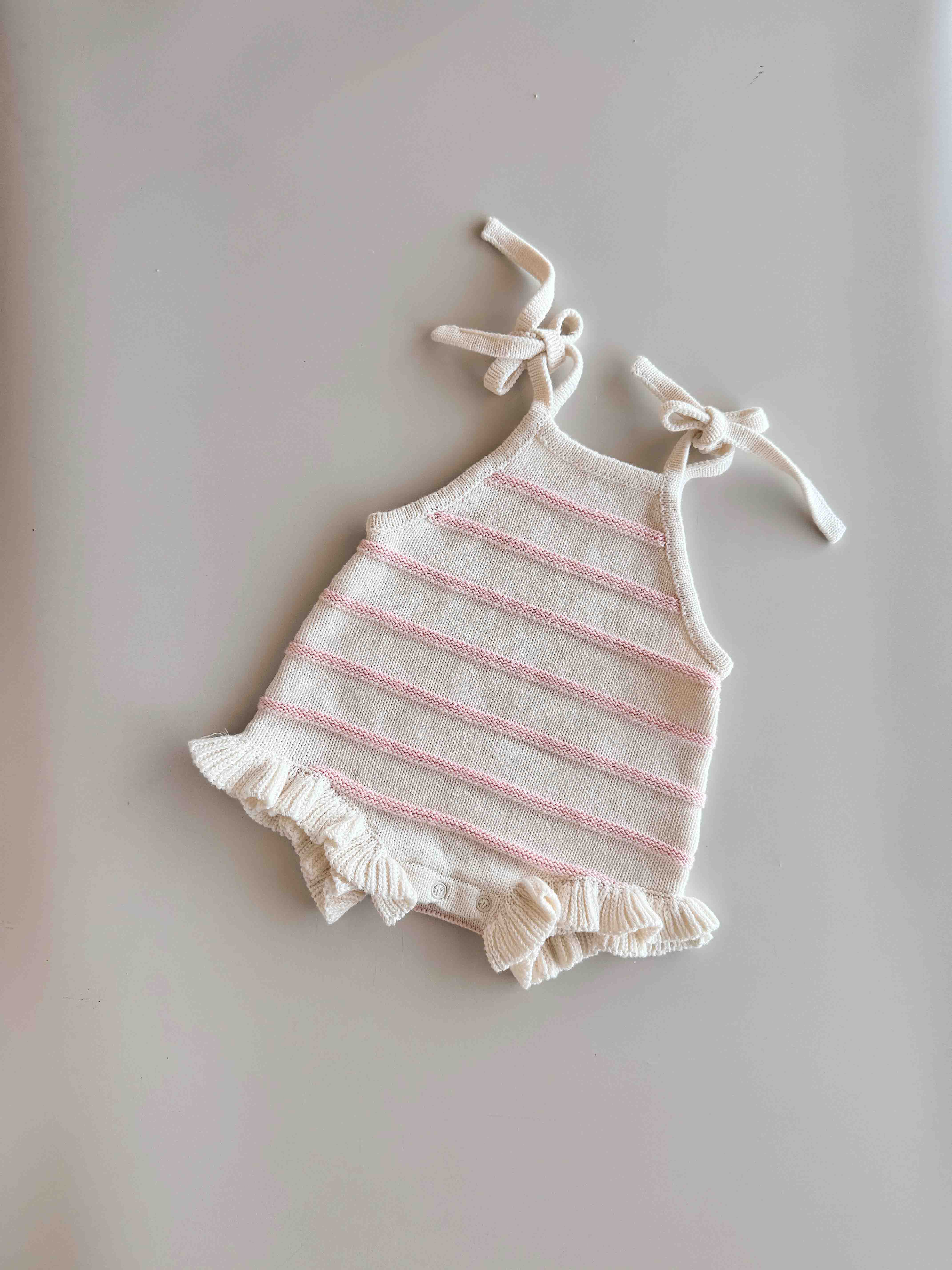 Raised Stripe Tie Romper | Sweetpea