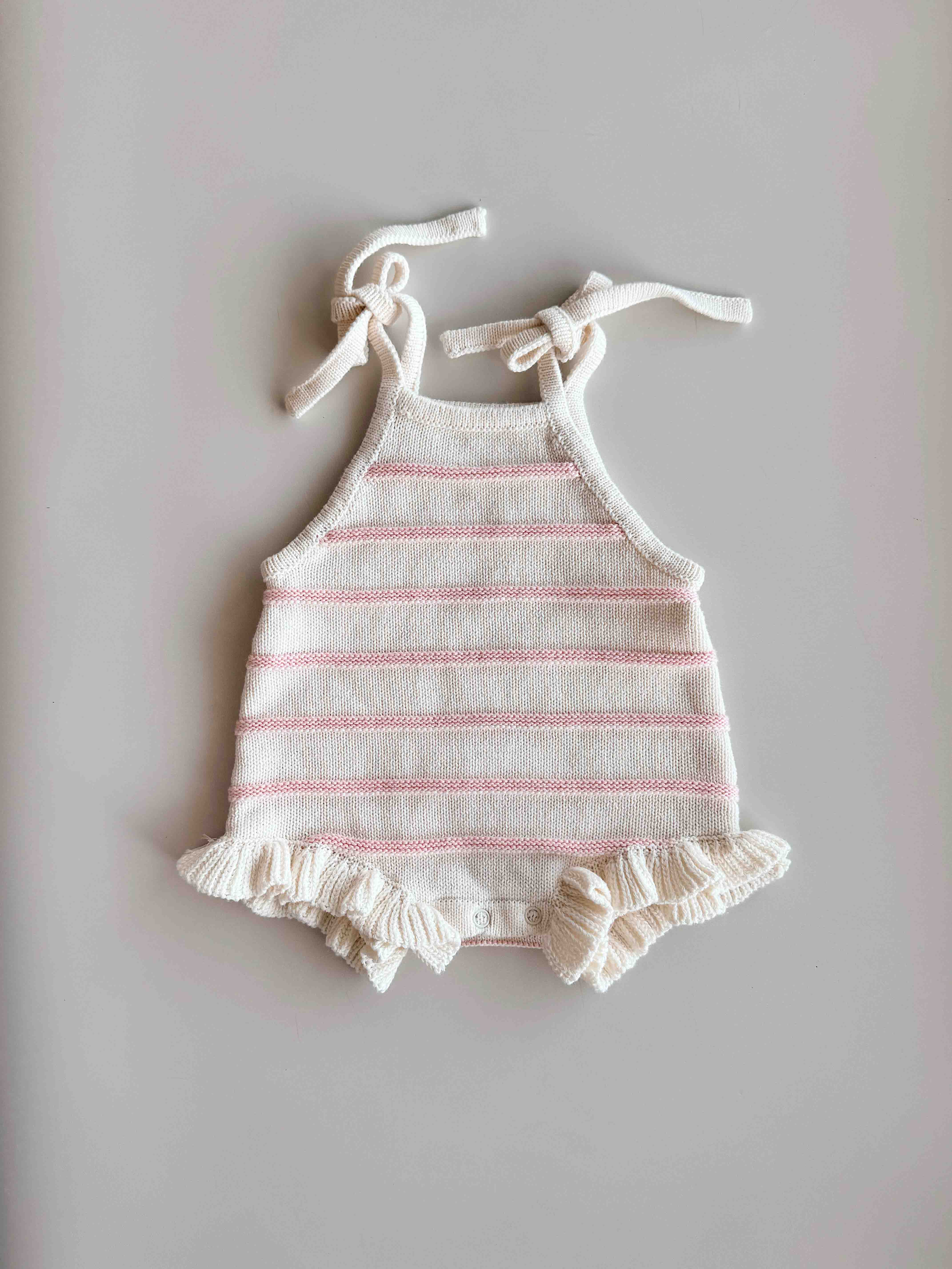 Raised Stripe Tie Romper | Sweetpea