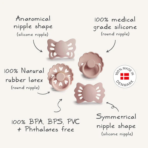 Baby's First Pacifier Dummy | 4 Pack | Blush